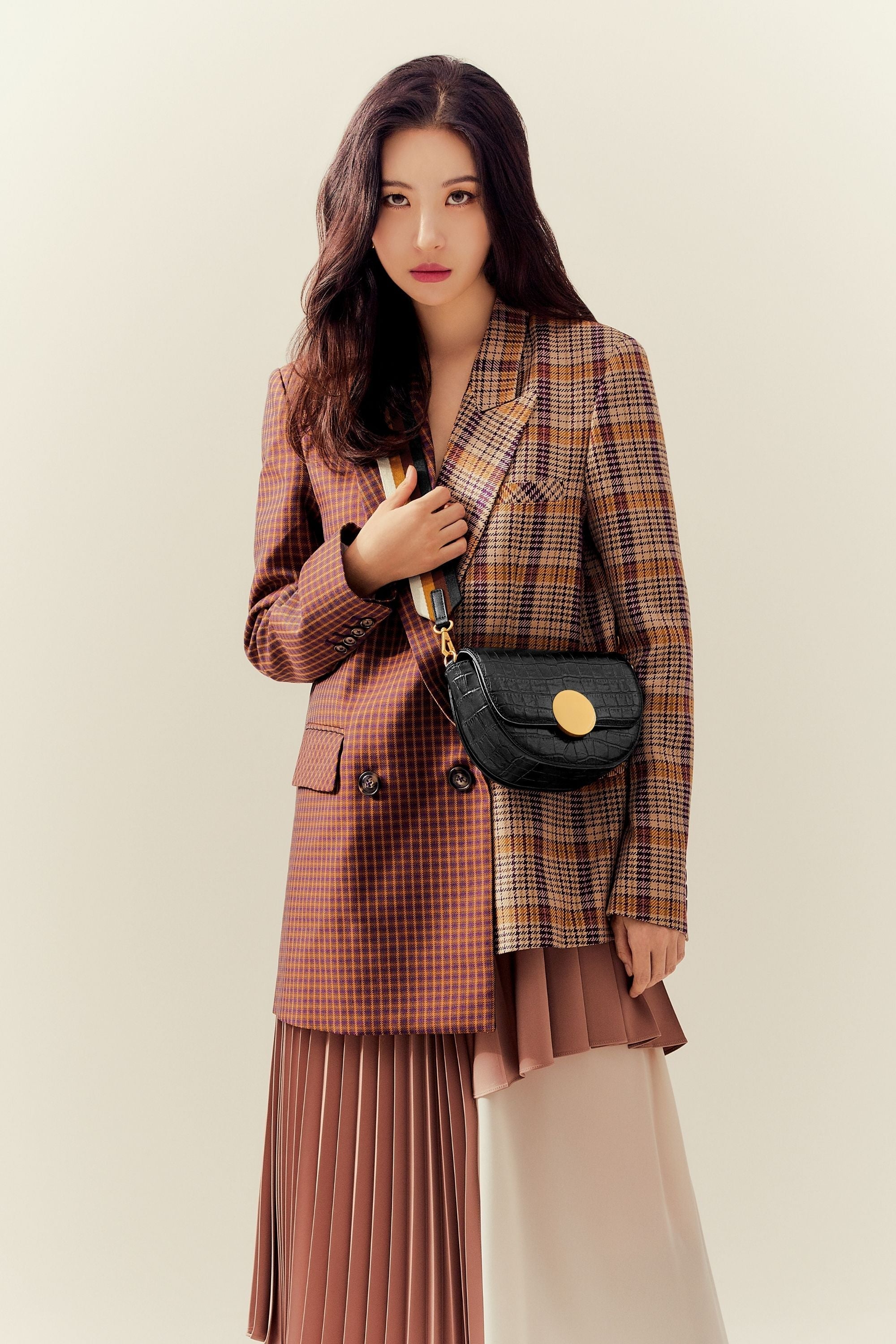 Oryany - Lottie Croco Saddle Crossbody - Small - Black Leather