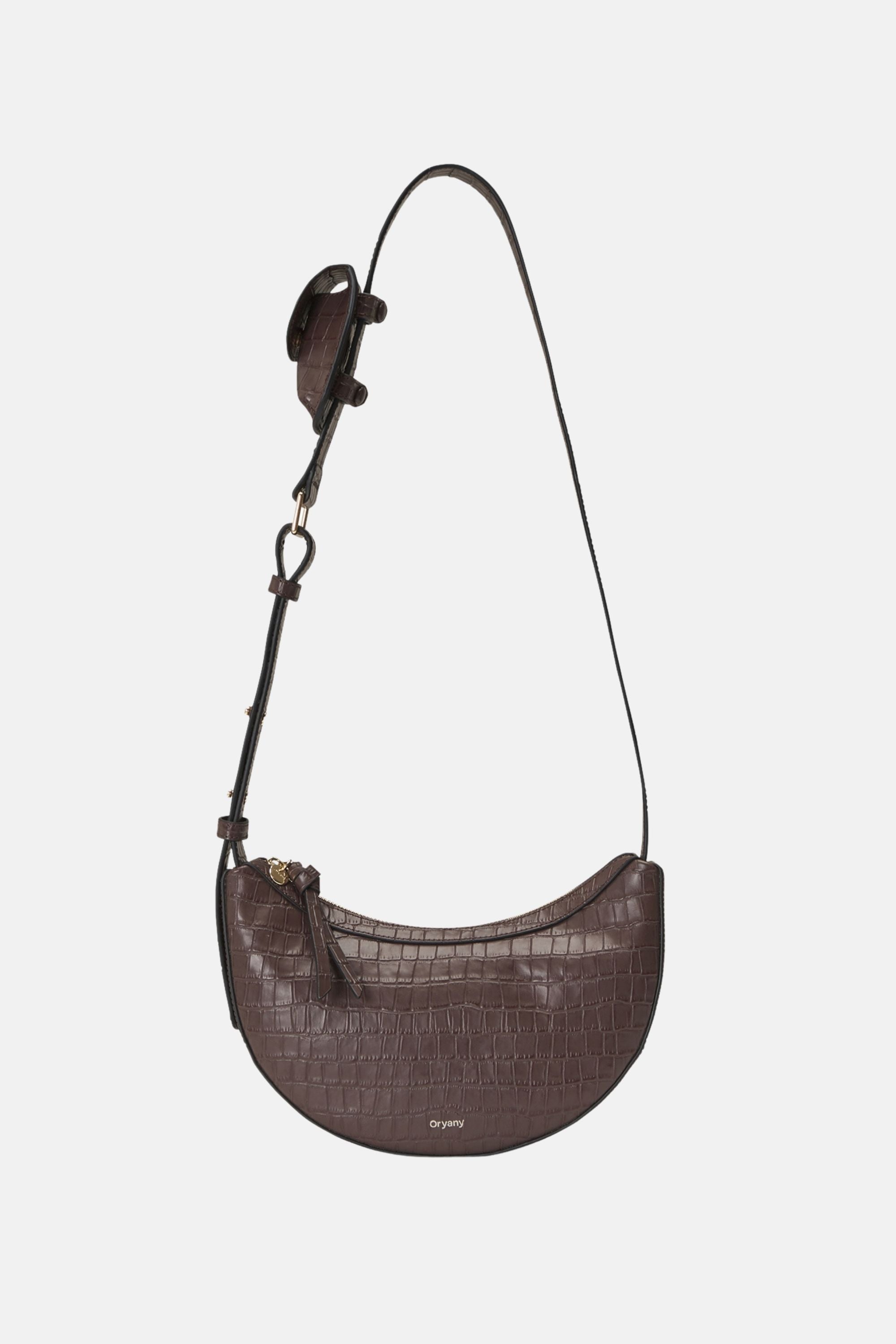 Oryany - Rookie Croco Crossbody Medium Handbags - Deep Brown / One size