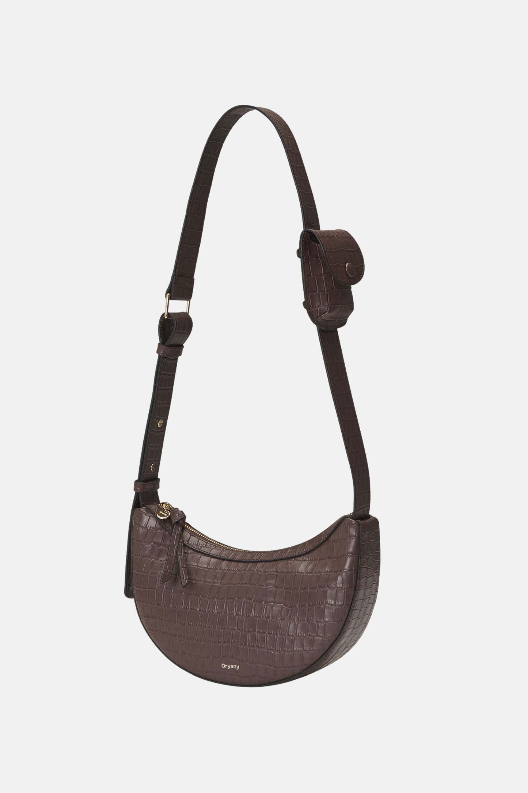 Oryany - Rookie Croco Crossbody Medium Handbags - Deep Brown / One size