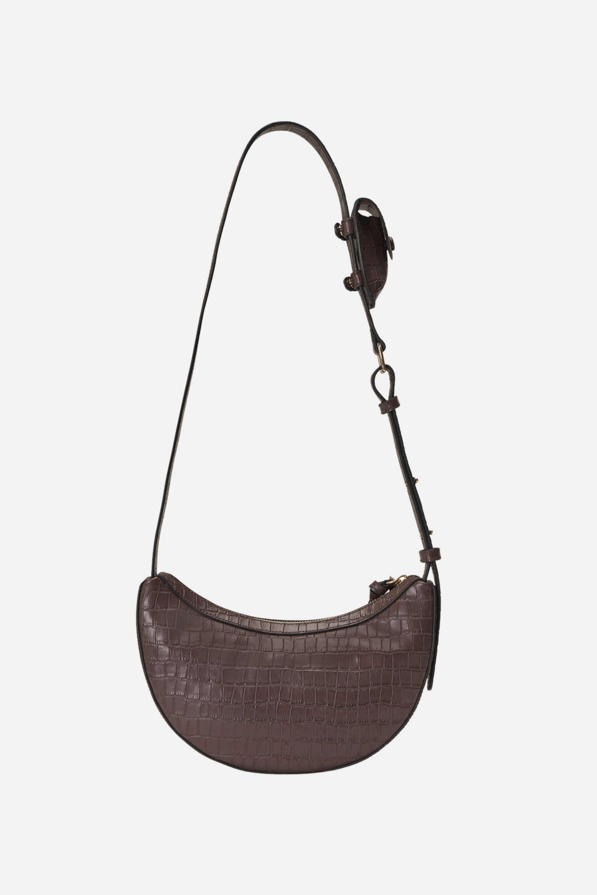 Oryany - Rookie Croco Crossbody Medium Handbags - Deep Brown / One size