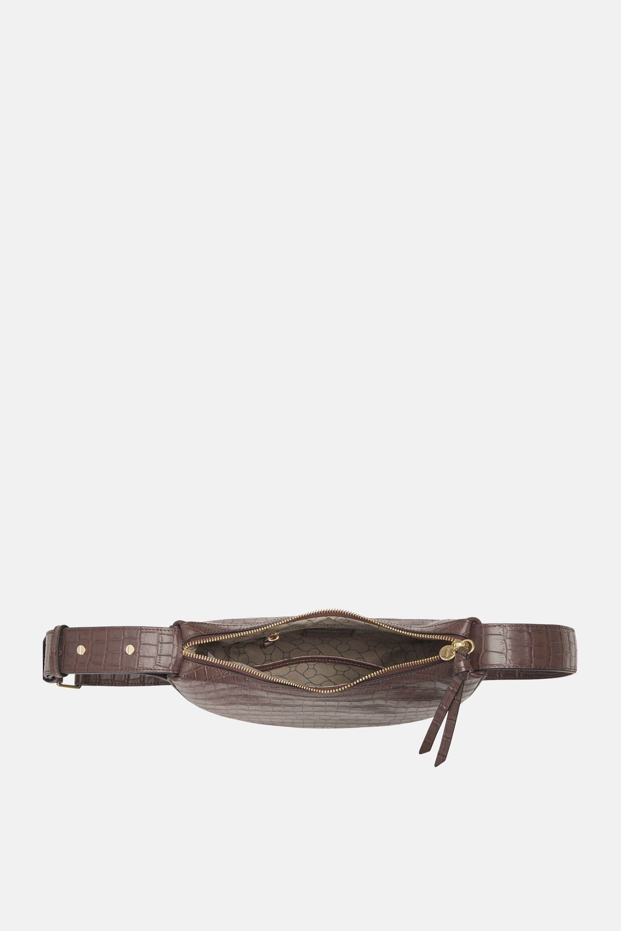 Oryany - Rookie Croco Crossbody Medium Handbags - Deep Brown / One size