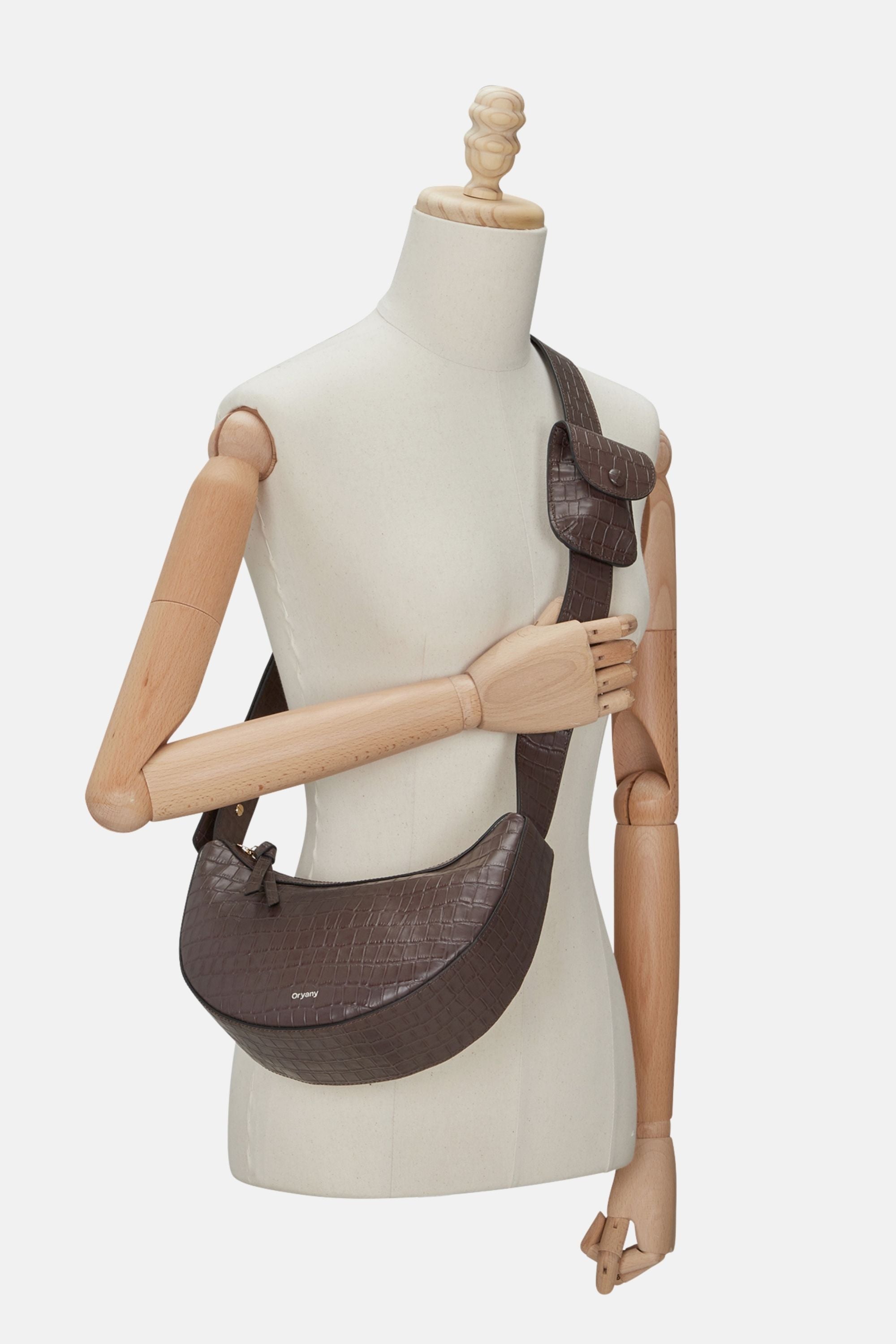 Oryany - Rookie Croco Crossbody Medium Handbags - Deep Brown / One size