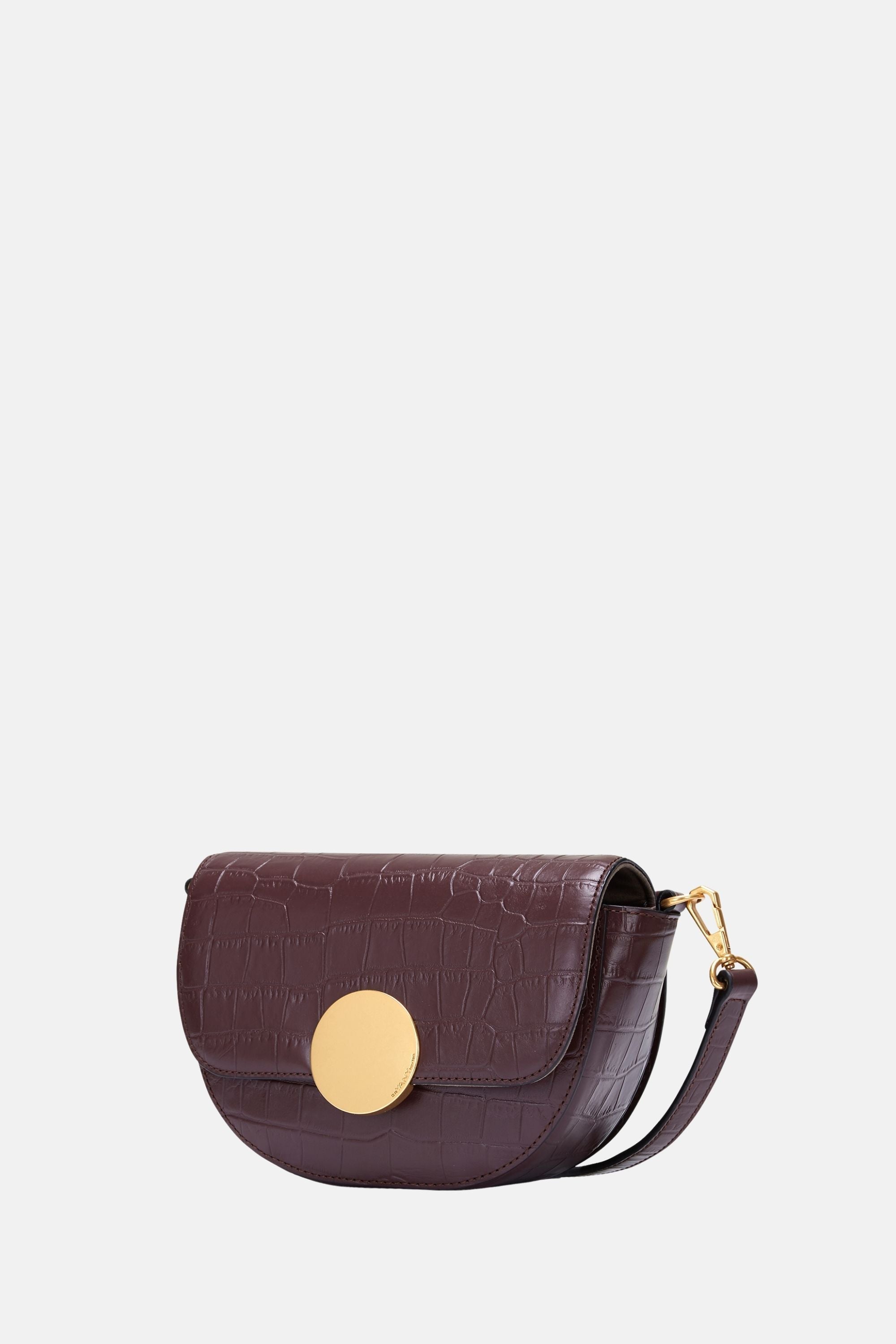 Oryany - Lottie Croco Saddle Crossbody - Small - Brown Leather