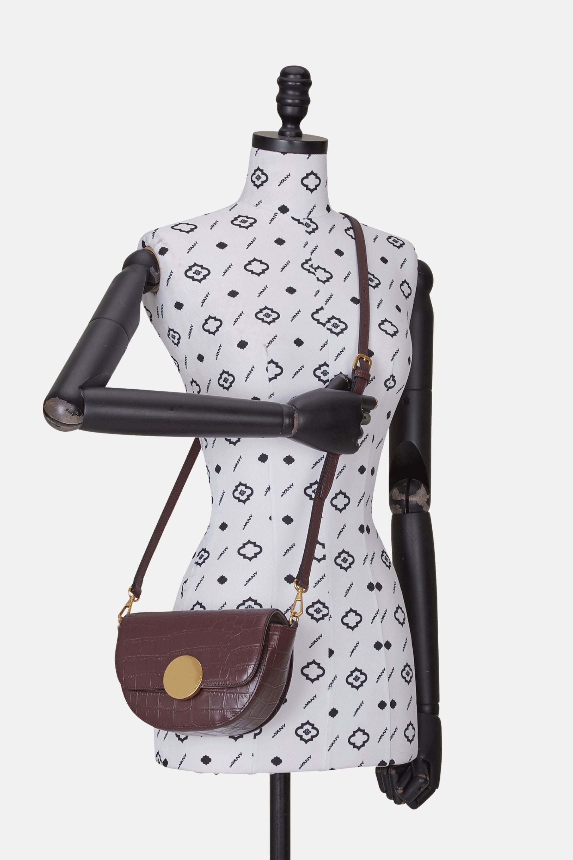 Oryany - Lottie Croco Saddle Crossbody - Small - Brown Leather