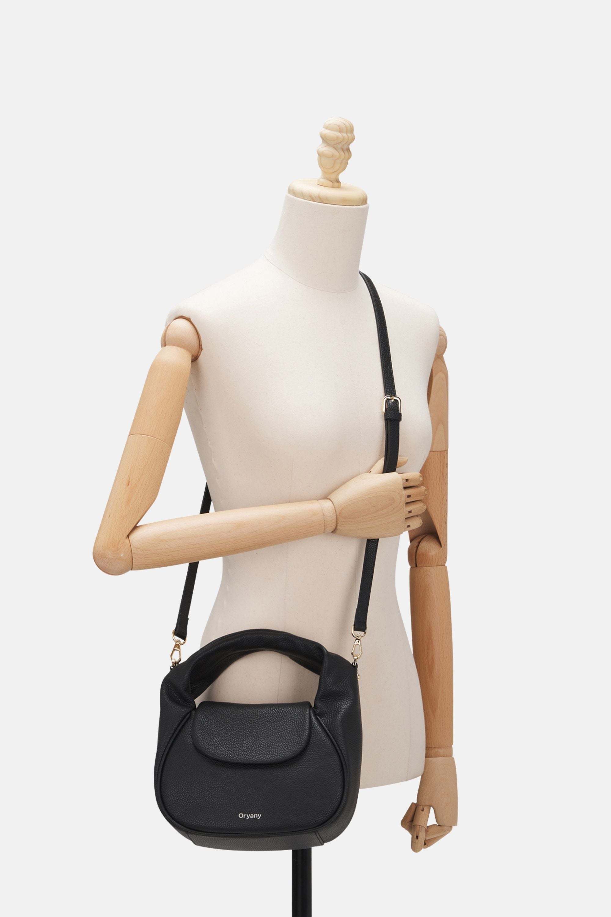 Oryany - Anaan Medium Satchel Tote – Top Handle Crossbody Bag - Black Leather