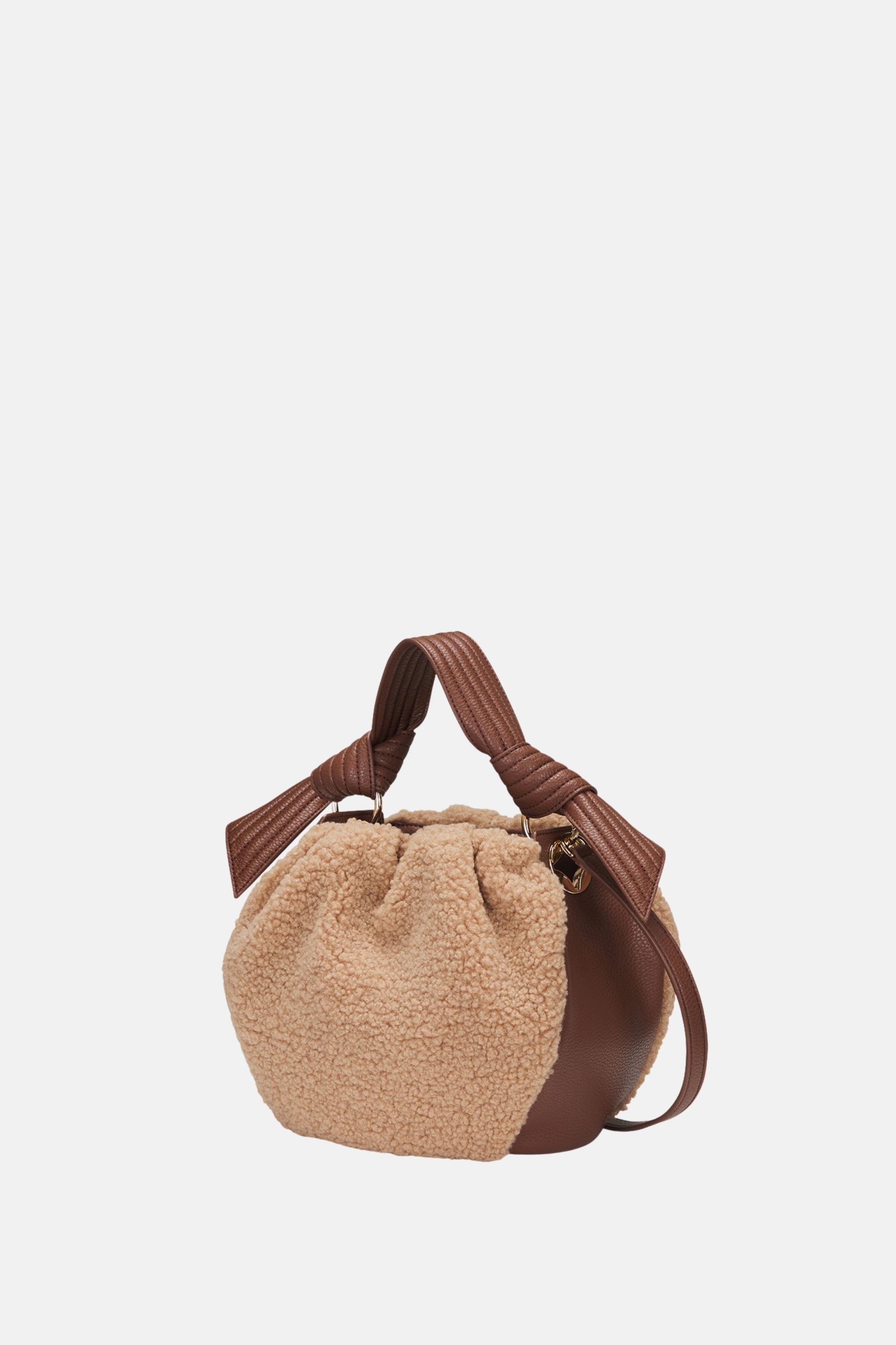 Oryany - Selena Eco Fur Bucket Bag – Medium Crossbody - Toffee Tan