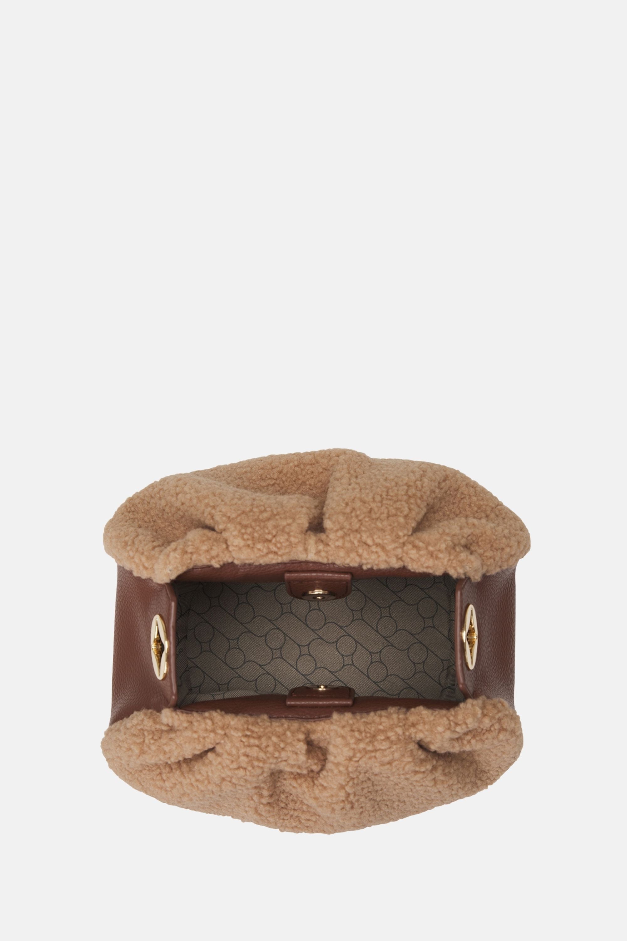Oryany - Selena Eco Fur Bucket Bag – Medium Crossbody - Toffee Tan