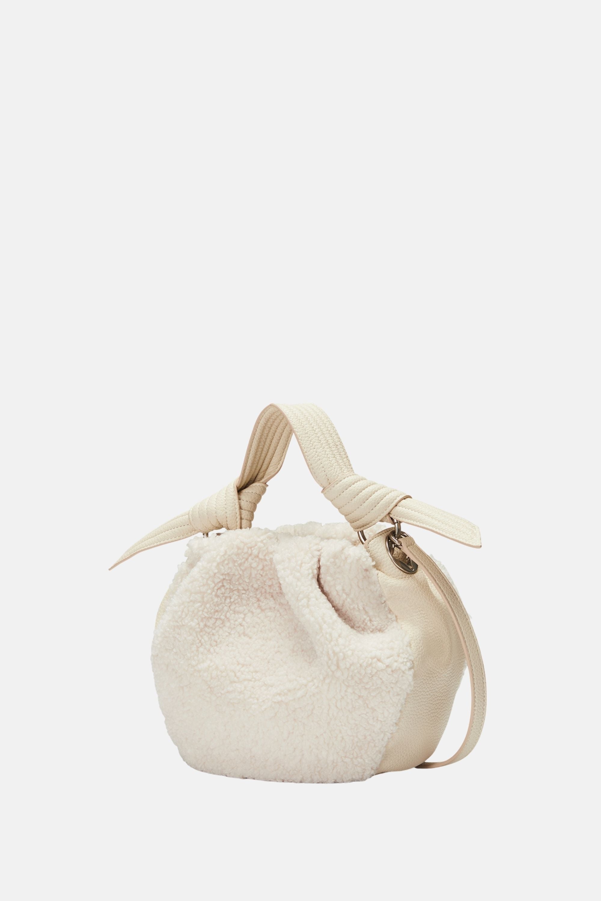 Oryany - Selena Eco Fur Bucket Bag – Medium Crossbody - Vanilla Cream