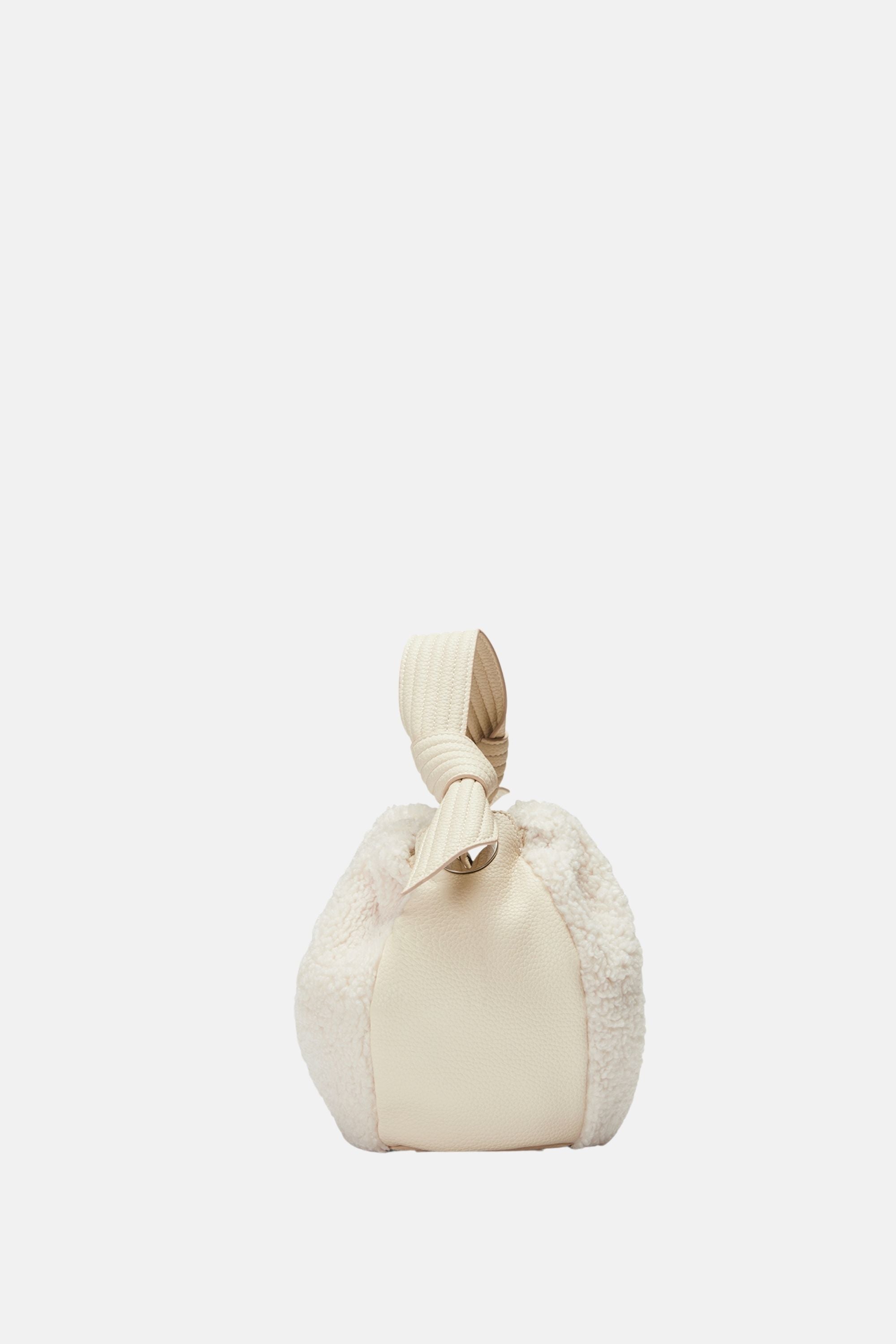 Oryany - Selena Eco Fur Bucket Bag – Medium Crossbody - Vanilla Cream