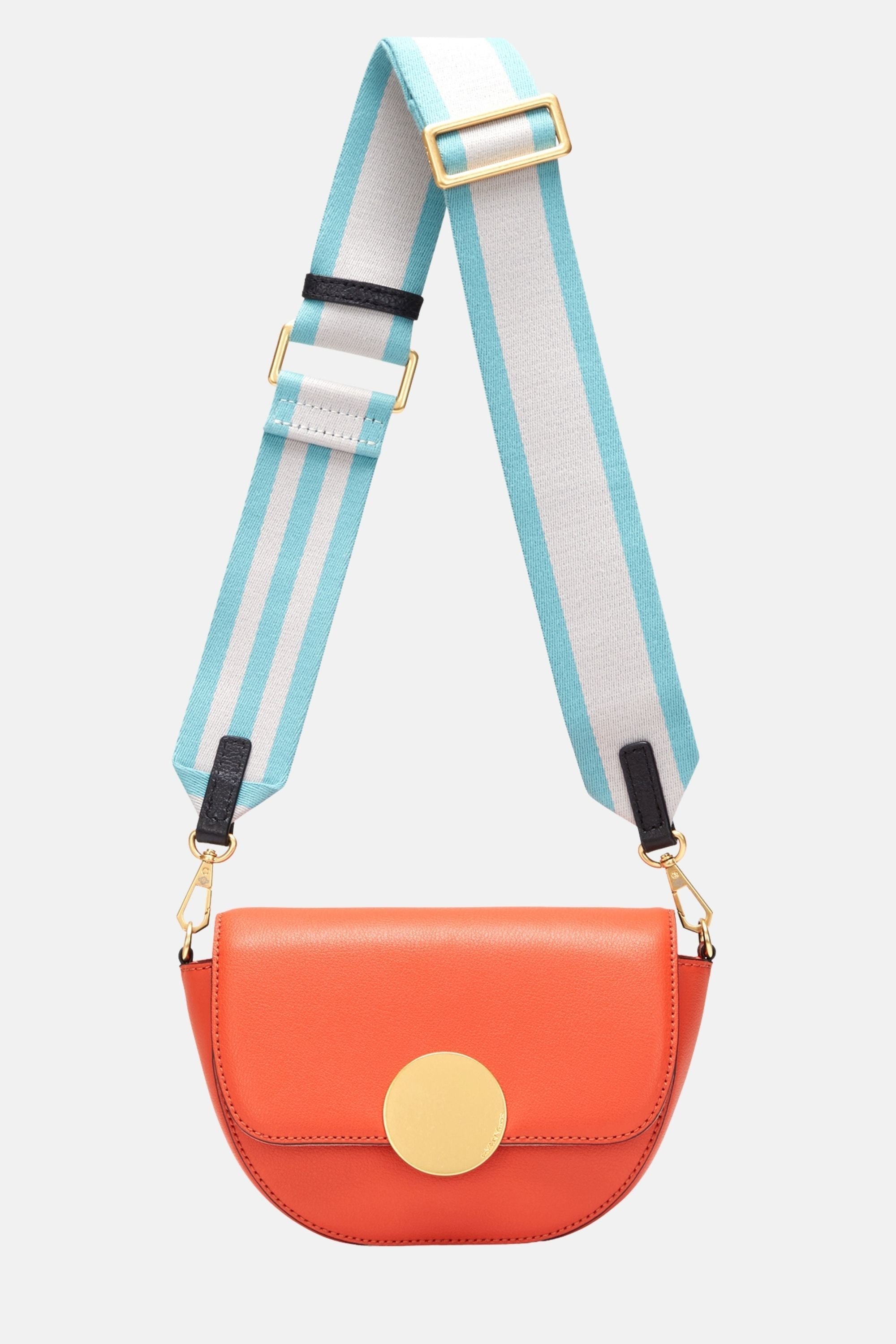 Oryany - Lottie Saddle Crossbody Small Handbags - Orange Leather