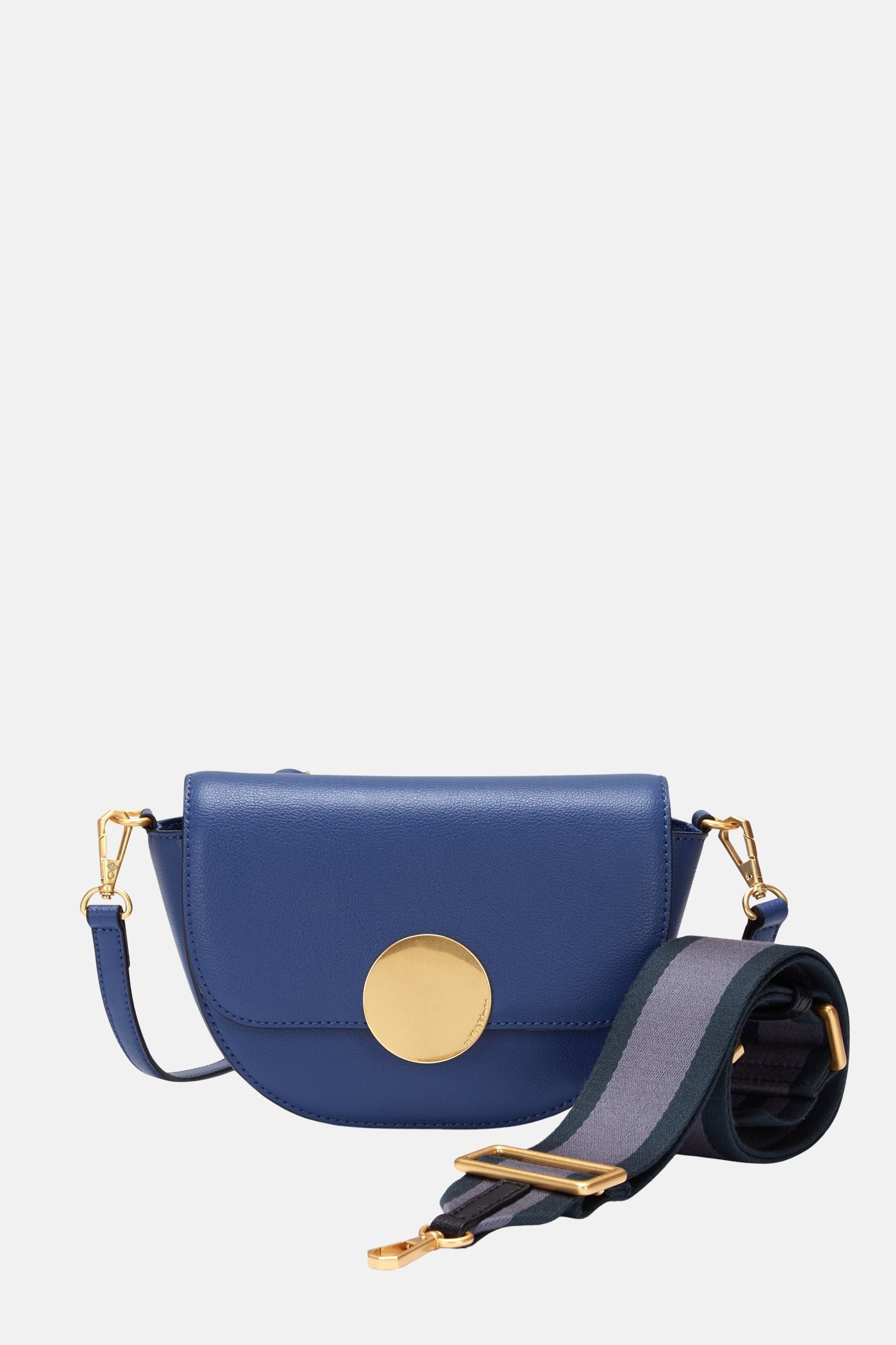 Oryany - Lottie Saddle Crossbody Small Handbags - Navy Leather