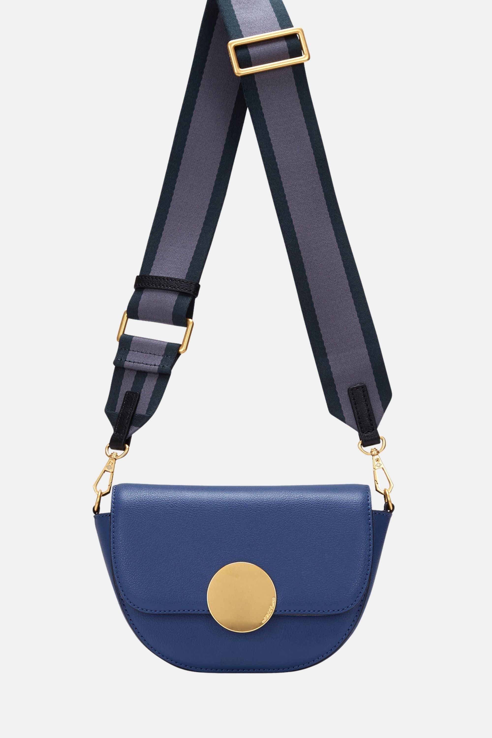 Oryany - Lottie Saddle Crossbody Small Handbags - Navy Leather