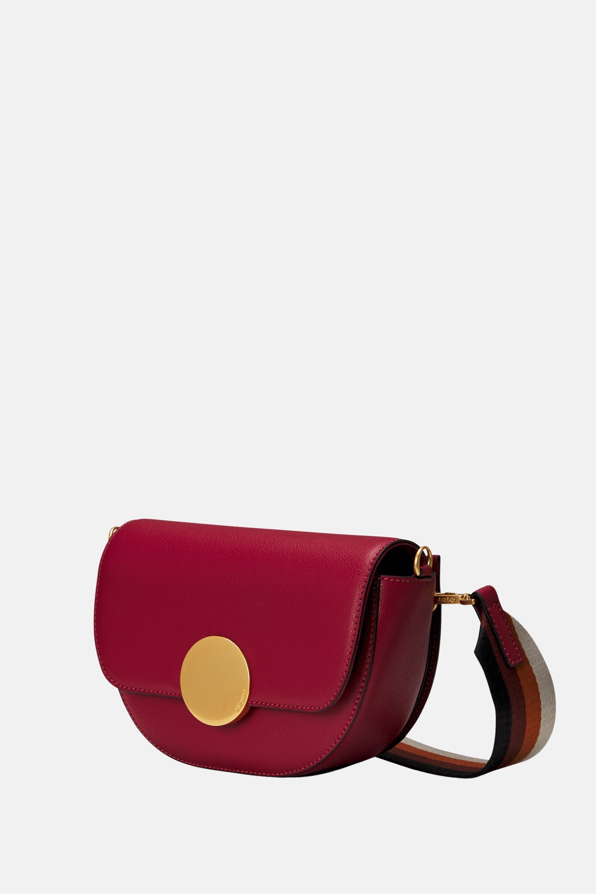 Lottie Saddle Crossbody Small Handbags - Red Leather