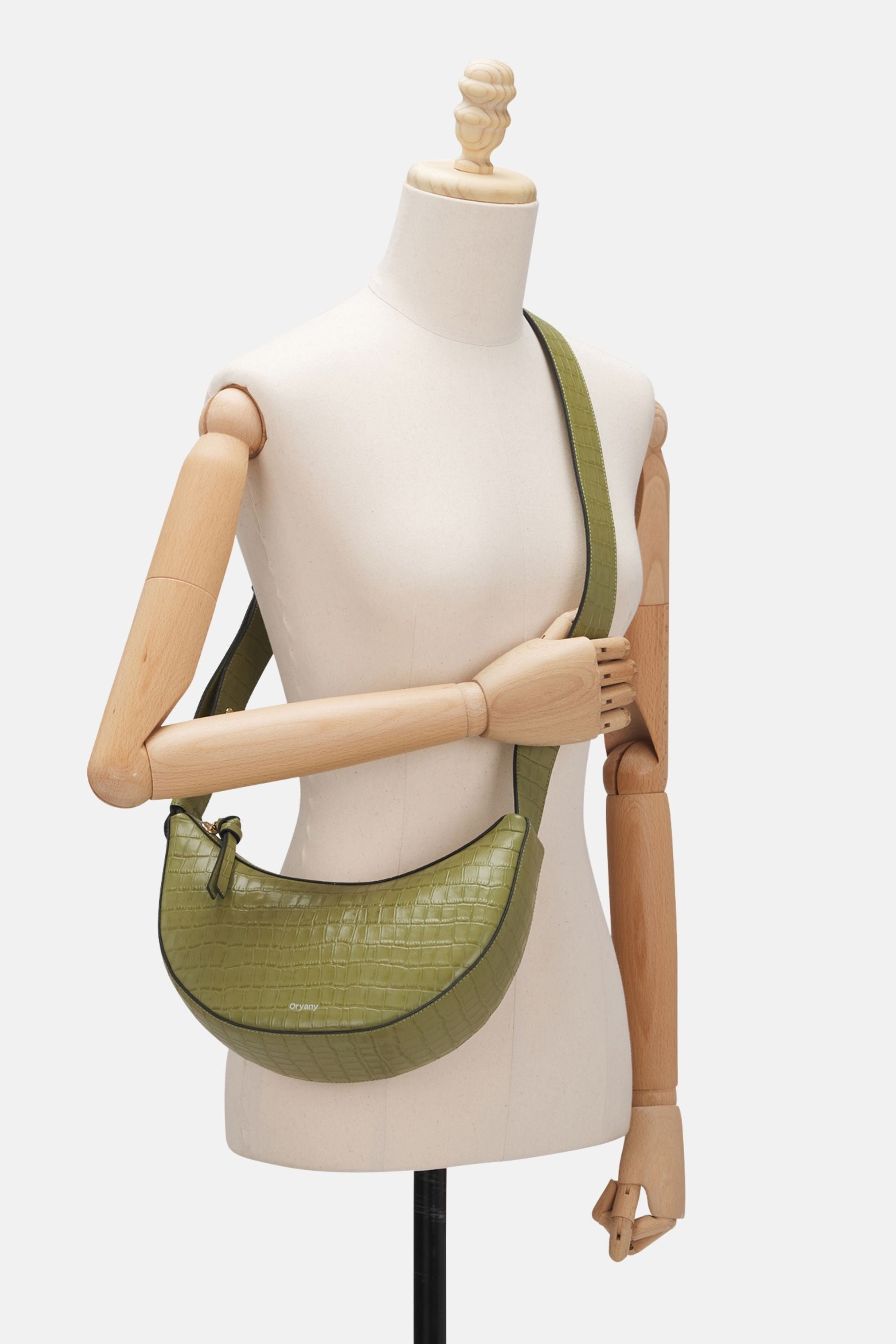 Oryany - Rookie Croco Crossbody Medium Handbags - Leaf Olive