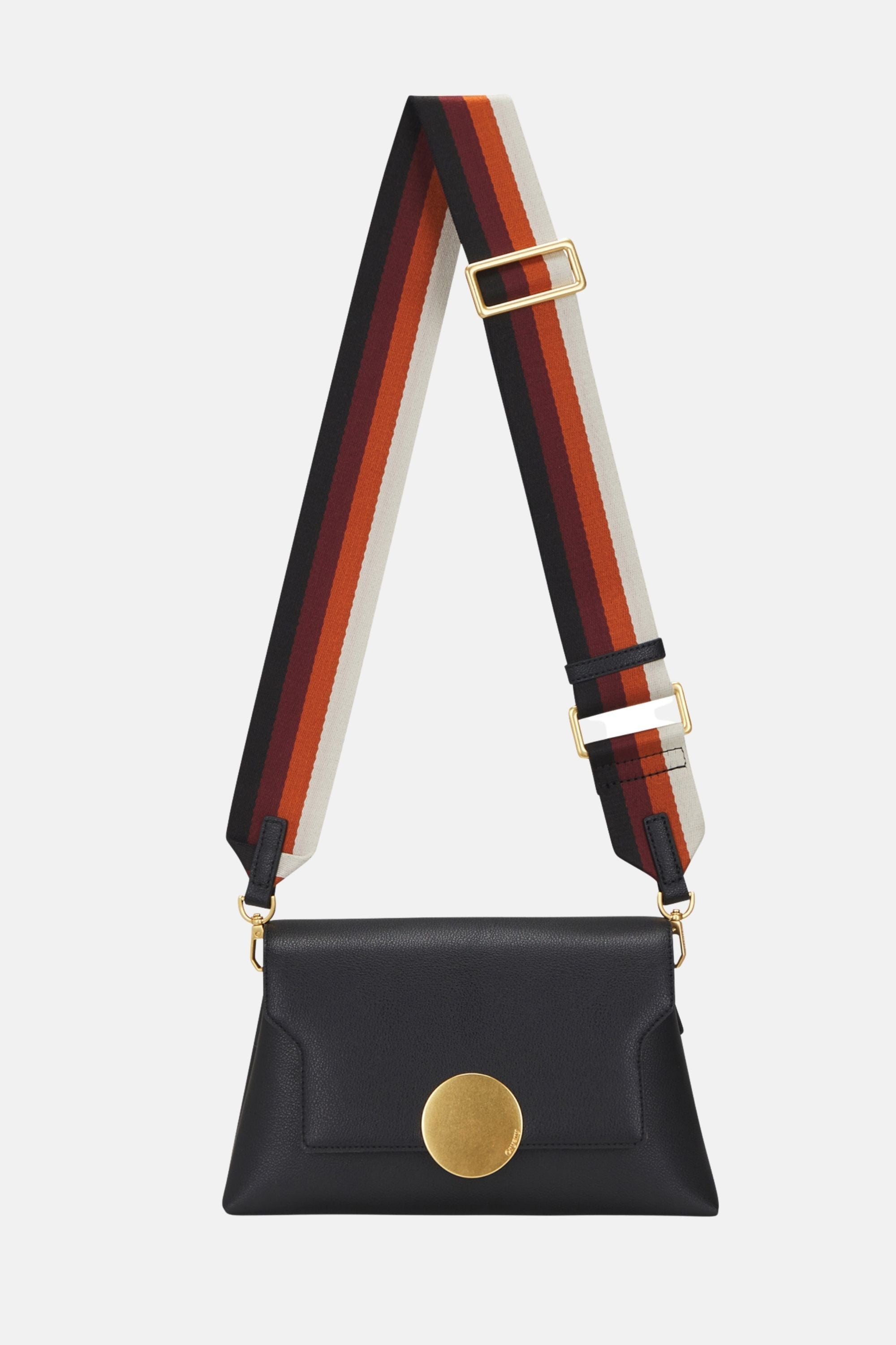 Oryany - Lottie Flap Crossbody Medium Handbags - Black Leather