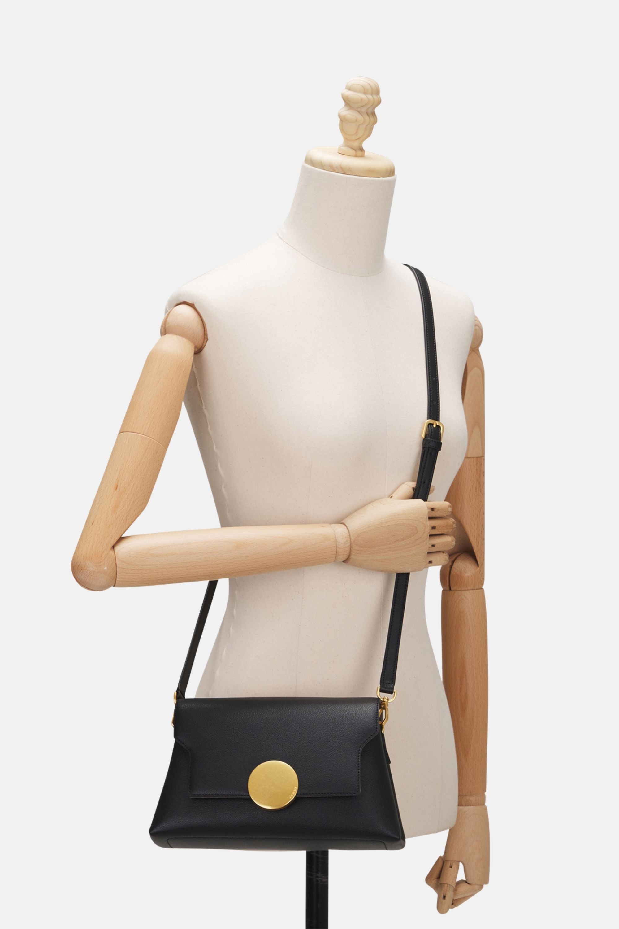 Oryany - Lottie Flap Crossbody Medium Handbags - Black Leather