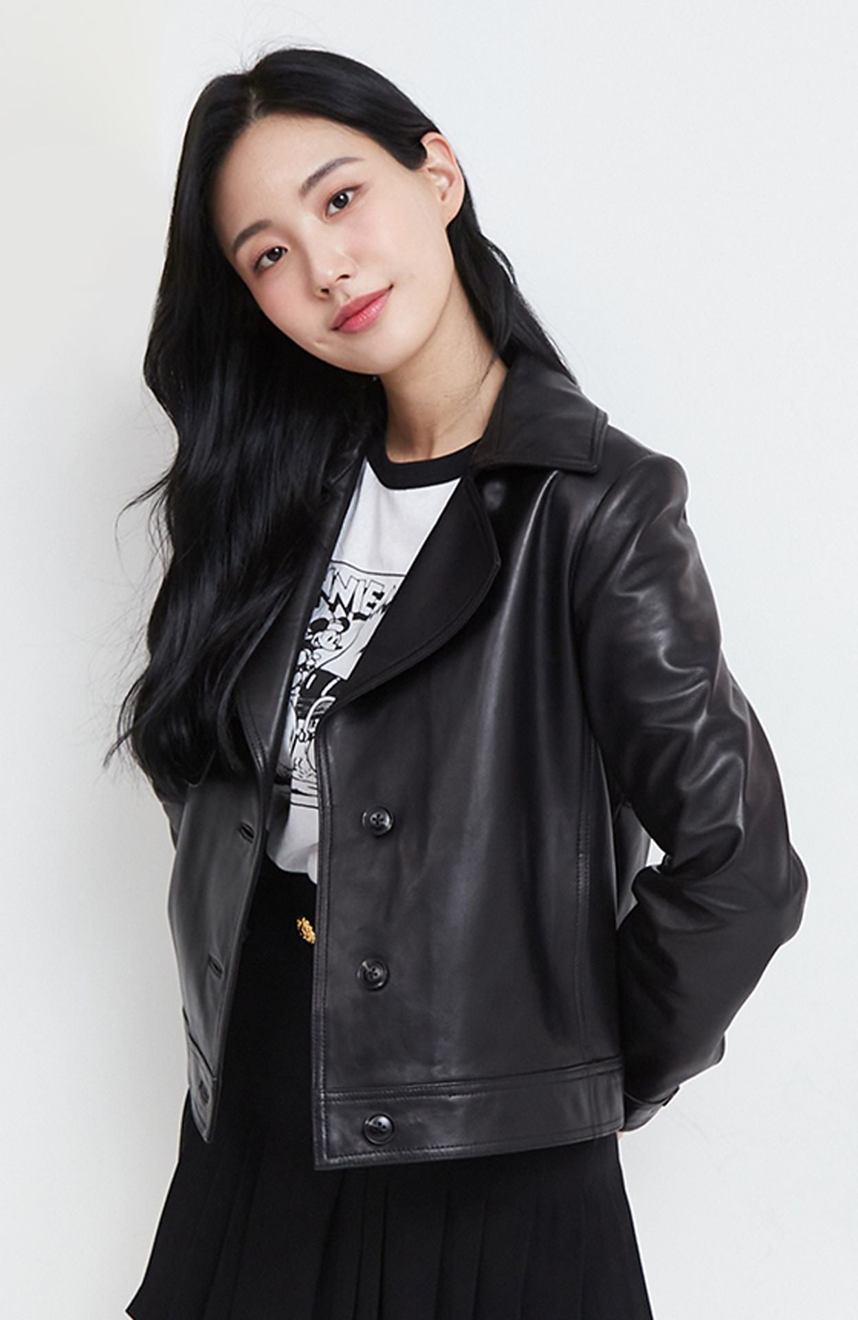Oryany - Leather Crop Button Jacket