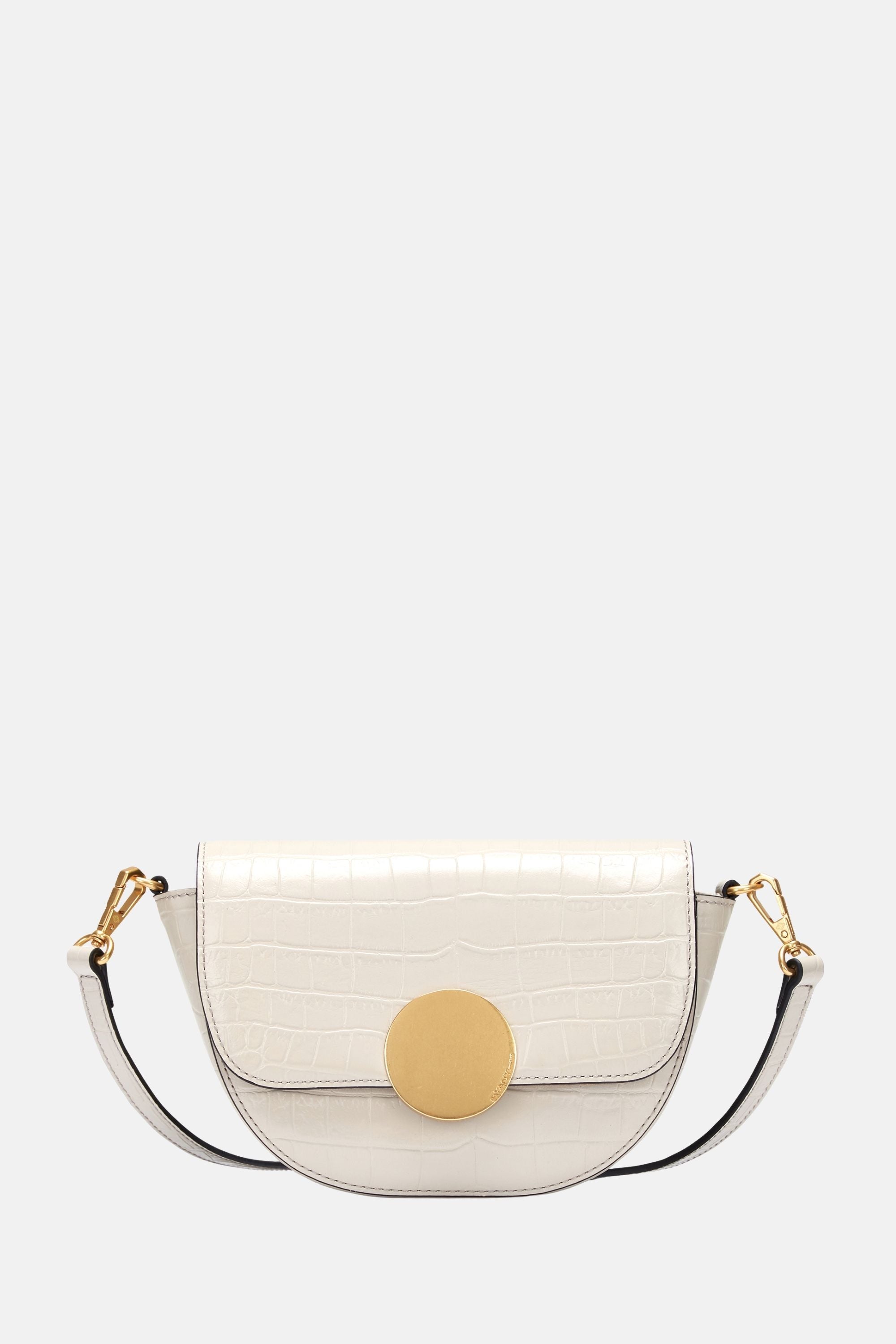 Oryany - Lottie Croco Saddle Crossbody - Small - Cream Leather
