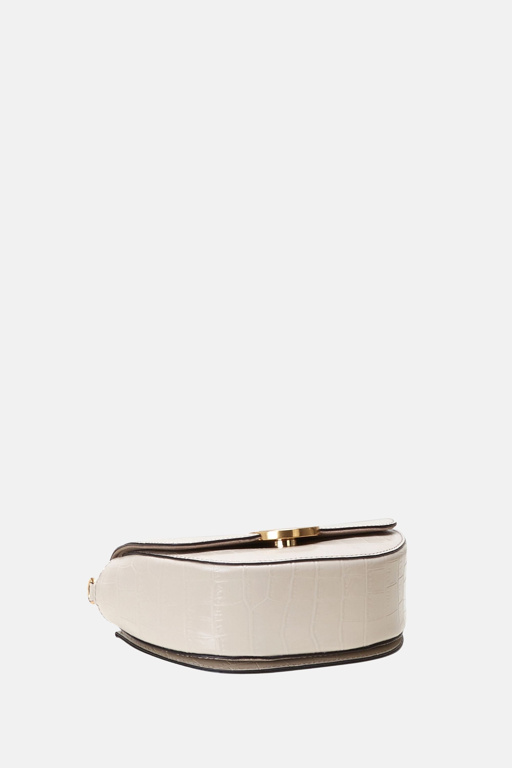 Oryany - Lottie Croco Saddle Crossbody - Small - Cream Leather