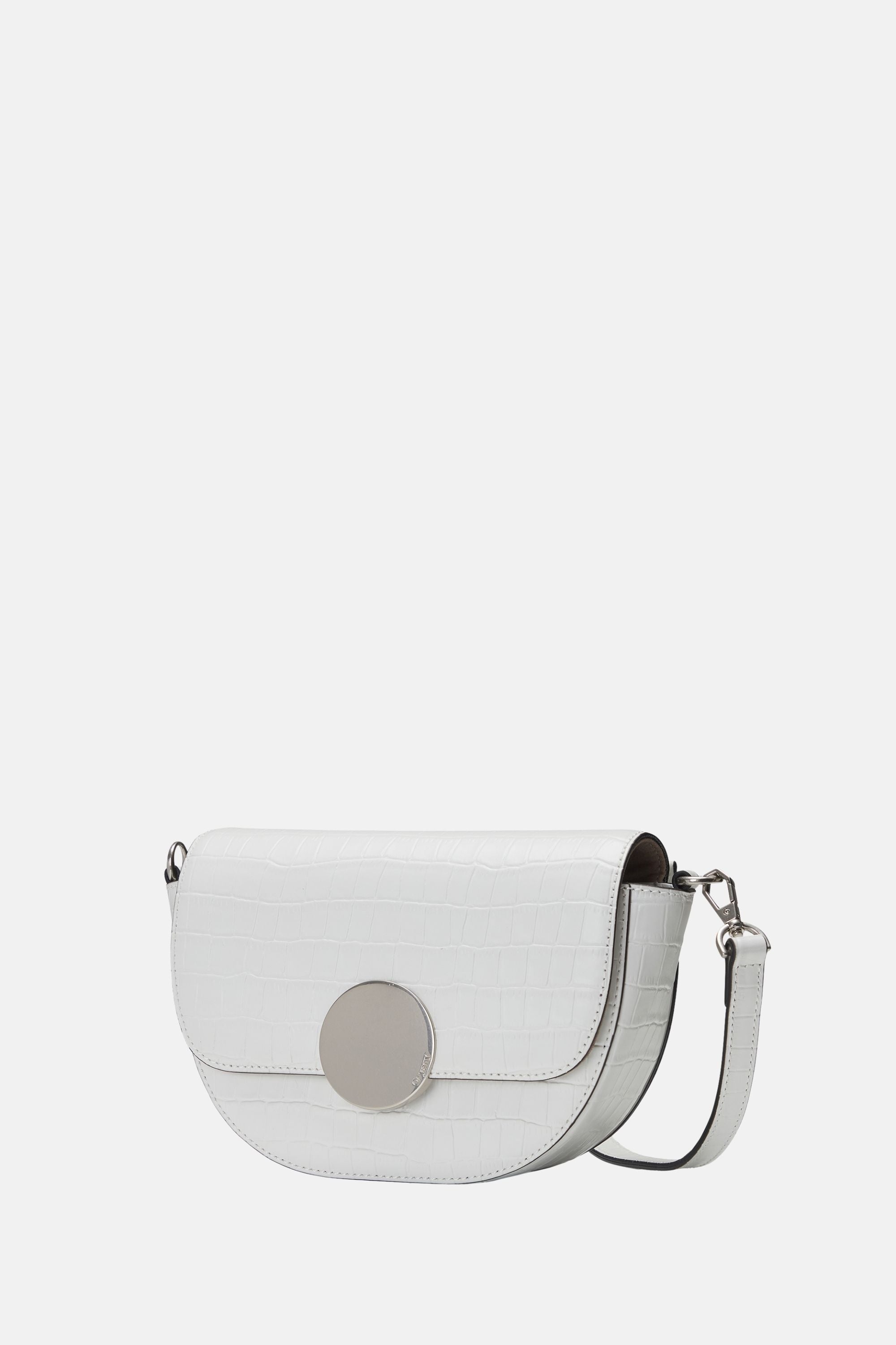 Oryany - Lottie Croco Saddle Crossbody - Small - Off White Leather