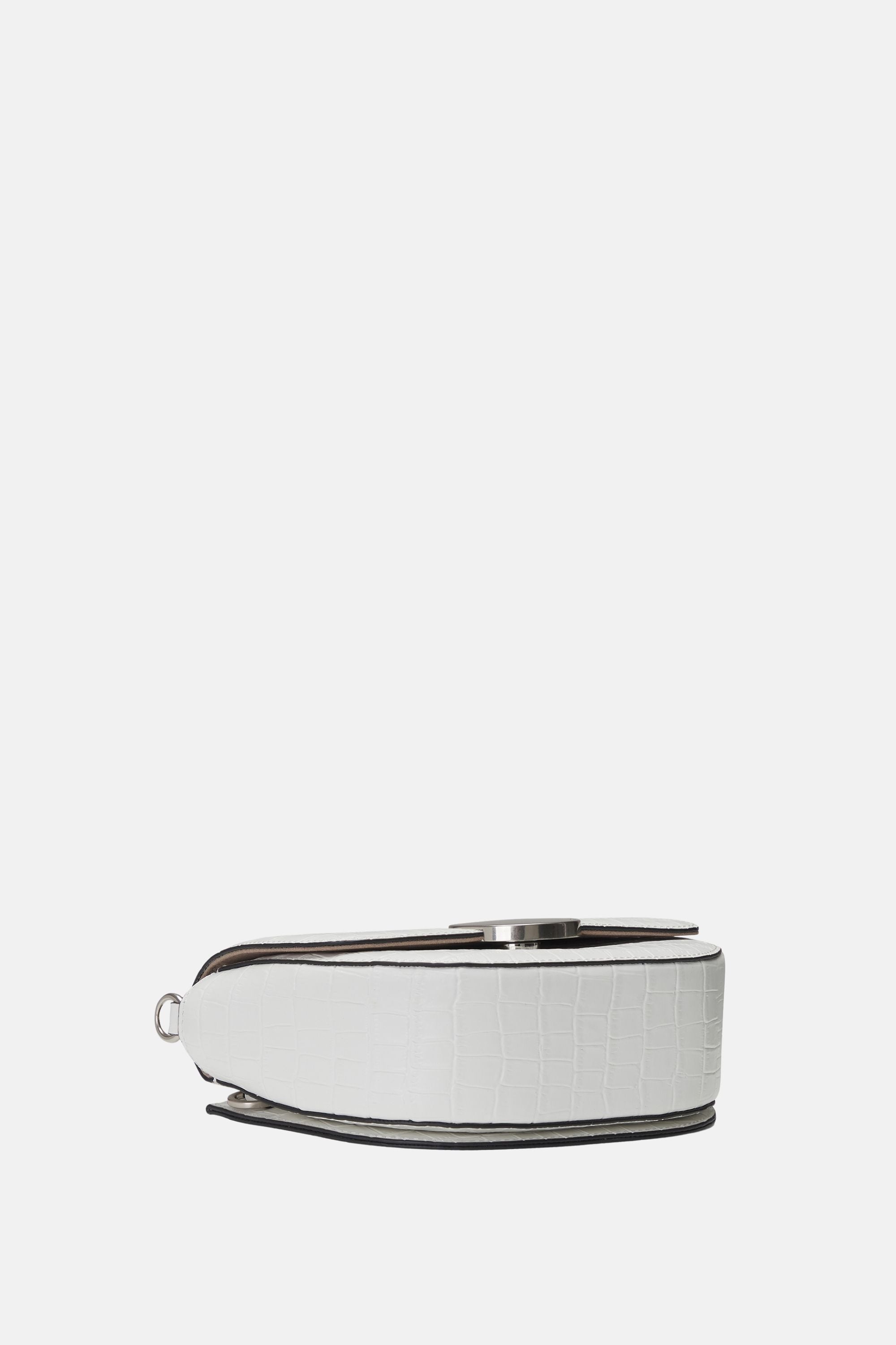 Oryany - Lottie Croco Saddle Crossbody - Small - Off White Leather