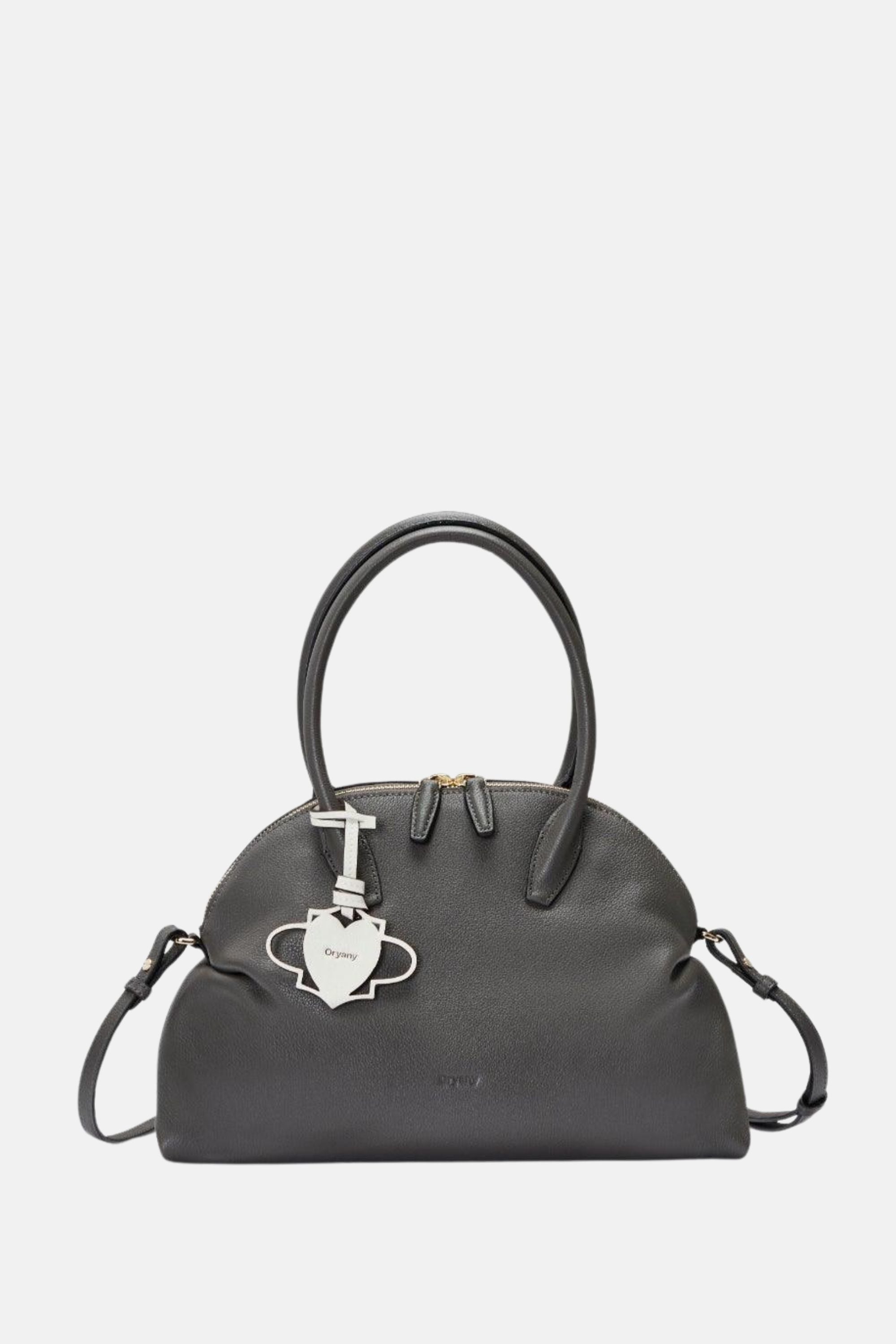 Oryany - Adele Top Handle Handbags - Dark Grey Leather