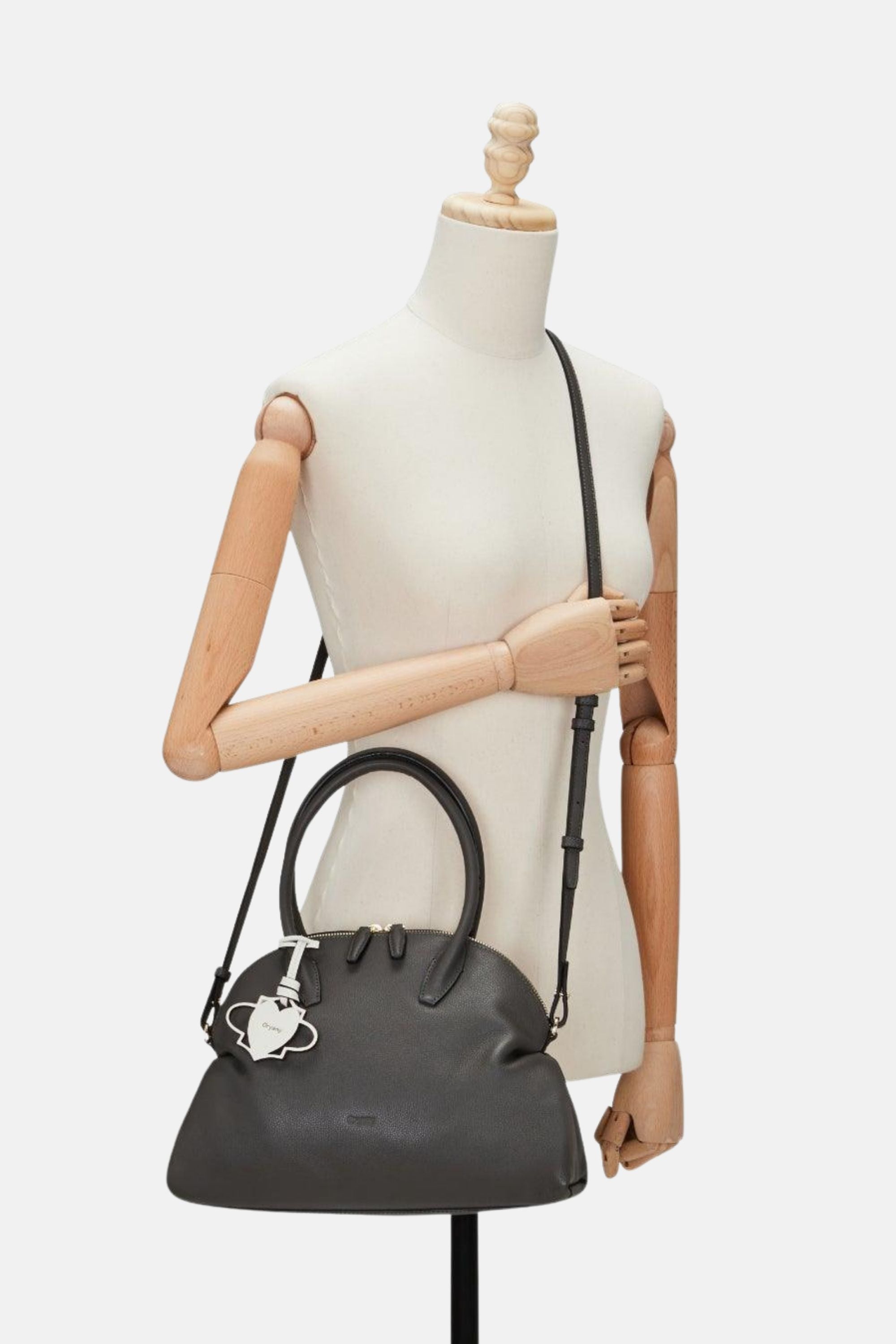Oryany - Adele Top Handle Handbags - Dark Grey Leather
