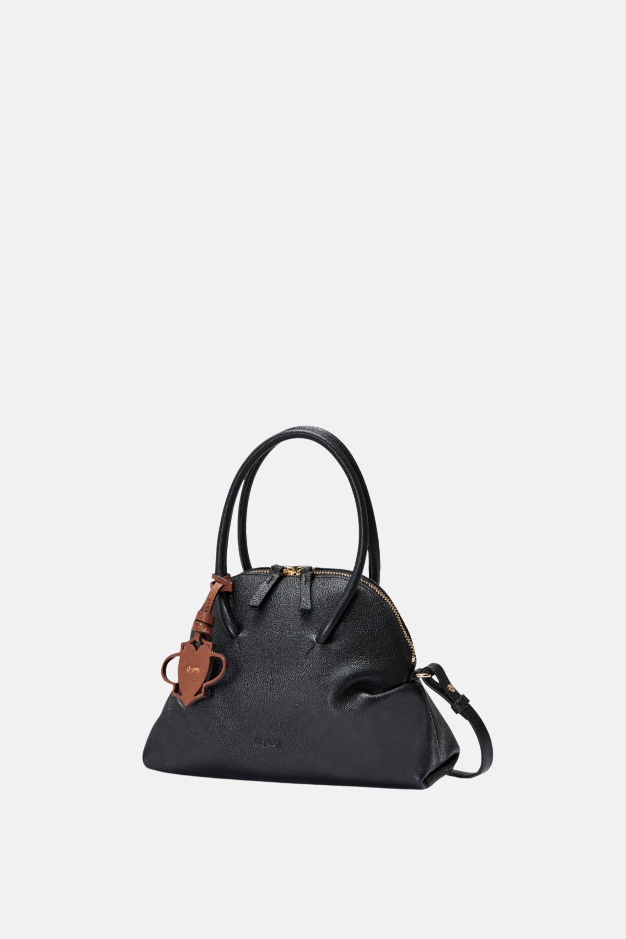 Oryany - Adele Mini Satchel Handbags - Black Leather