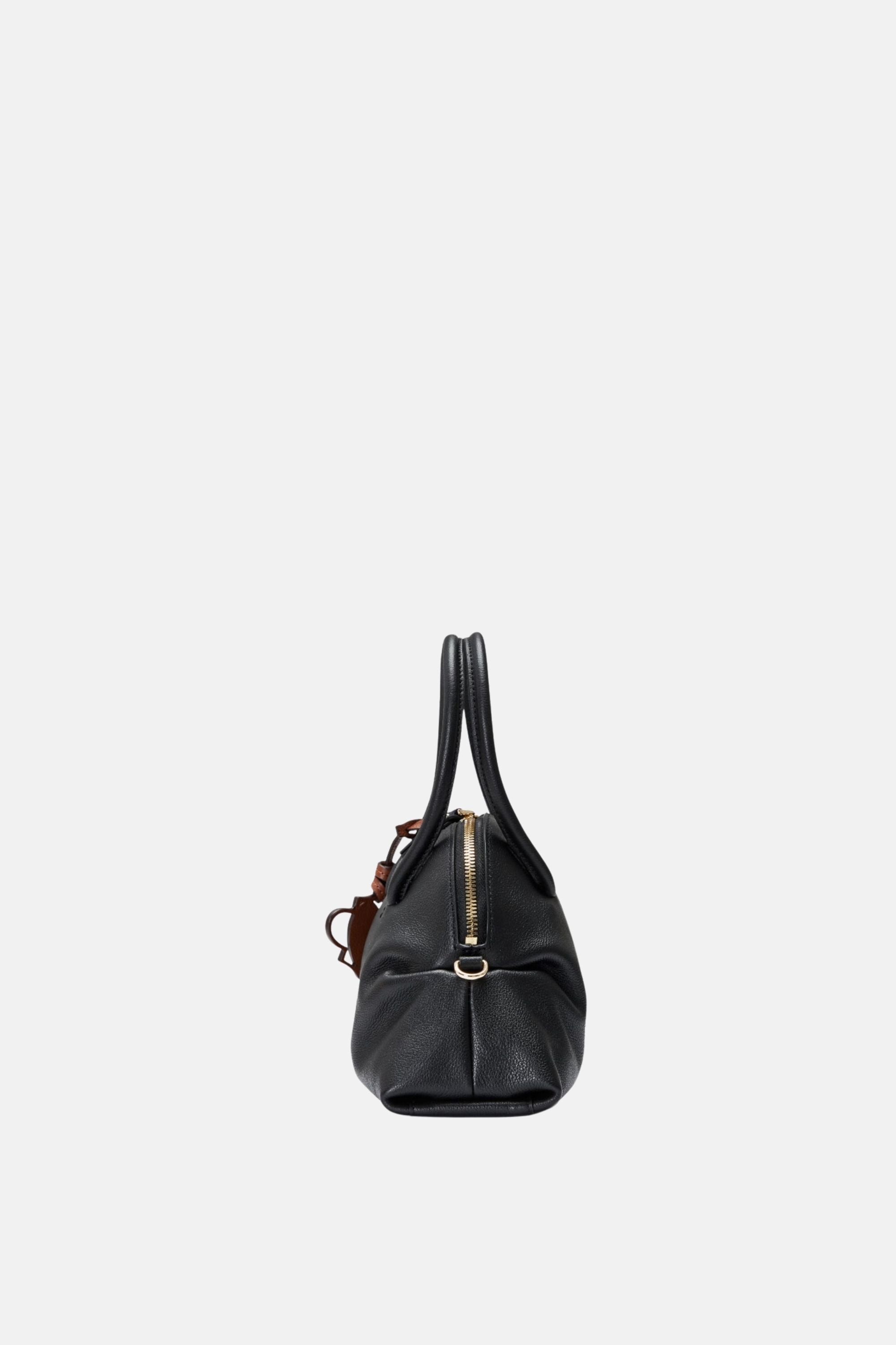 Oryany - Adele Mini Satchel Handbags - Black Leather