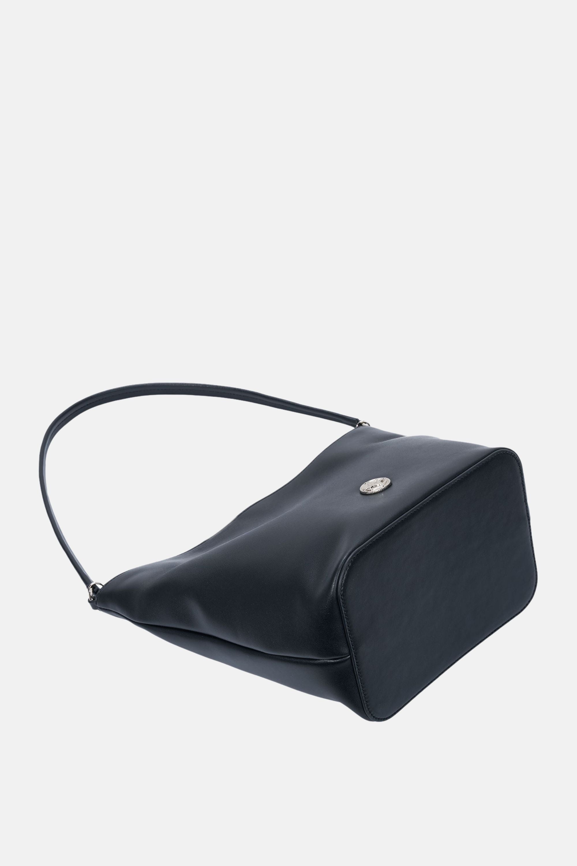 Oryany - Ball Chain Bucket Bag - Black Leather