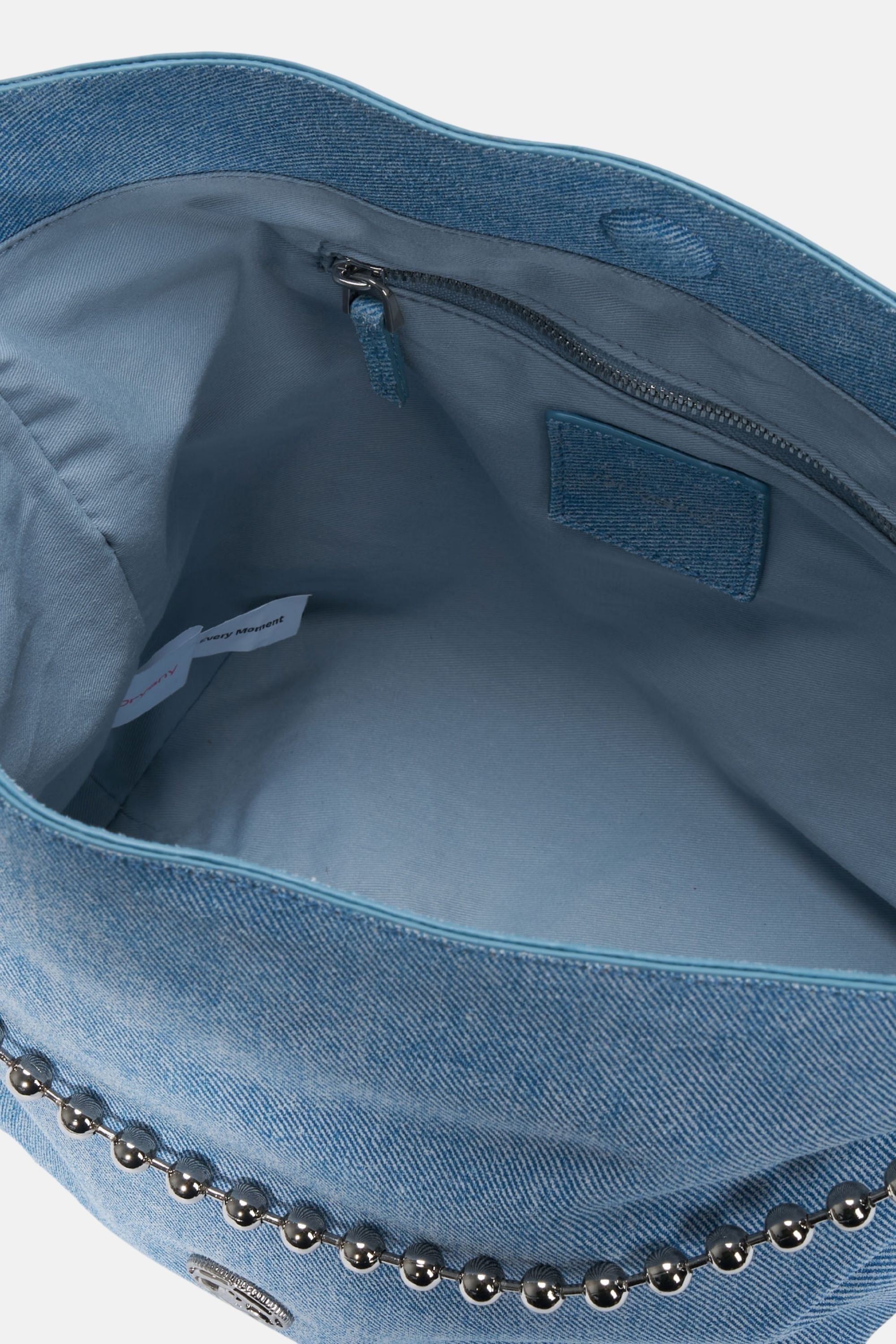 Oryany - Ball Chain Bucket Bag - Denim Blue Leather