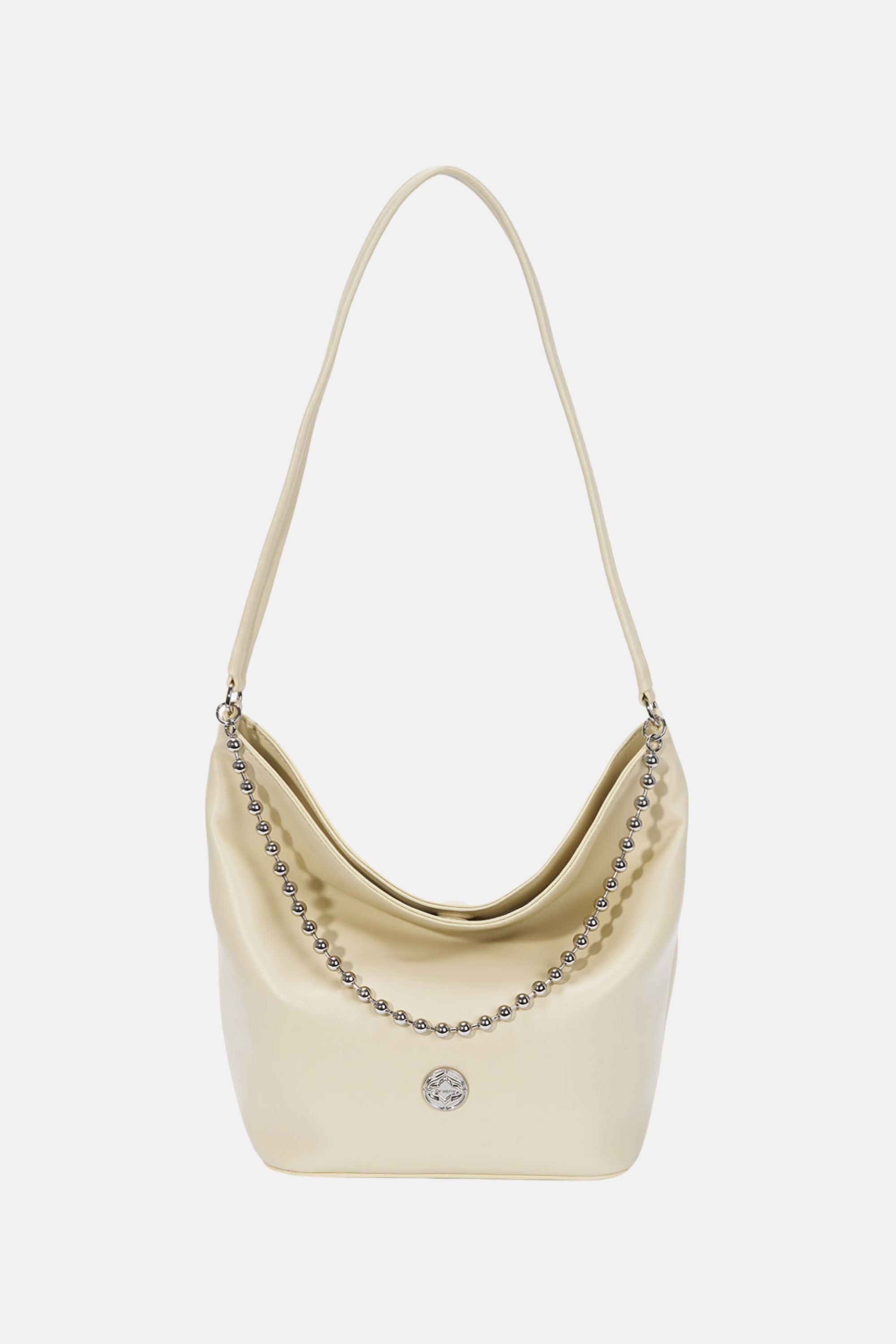 Oryany - Ball Chain Bucket Bag - Lemon Cream Leather