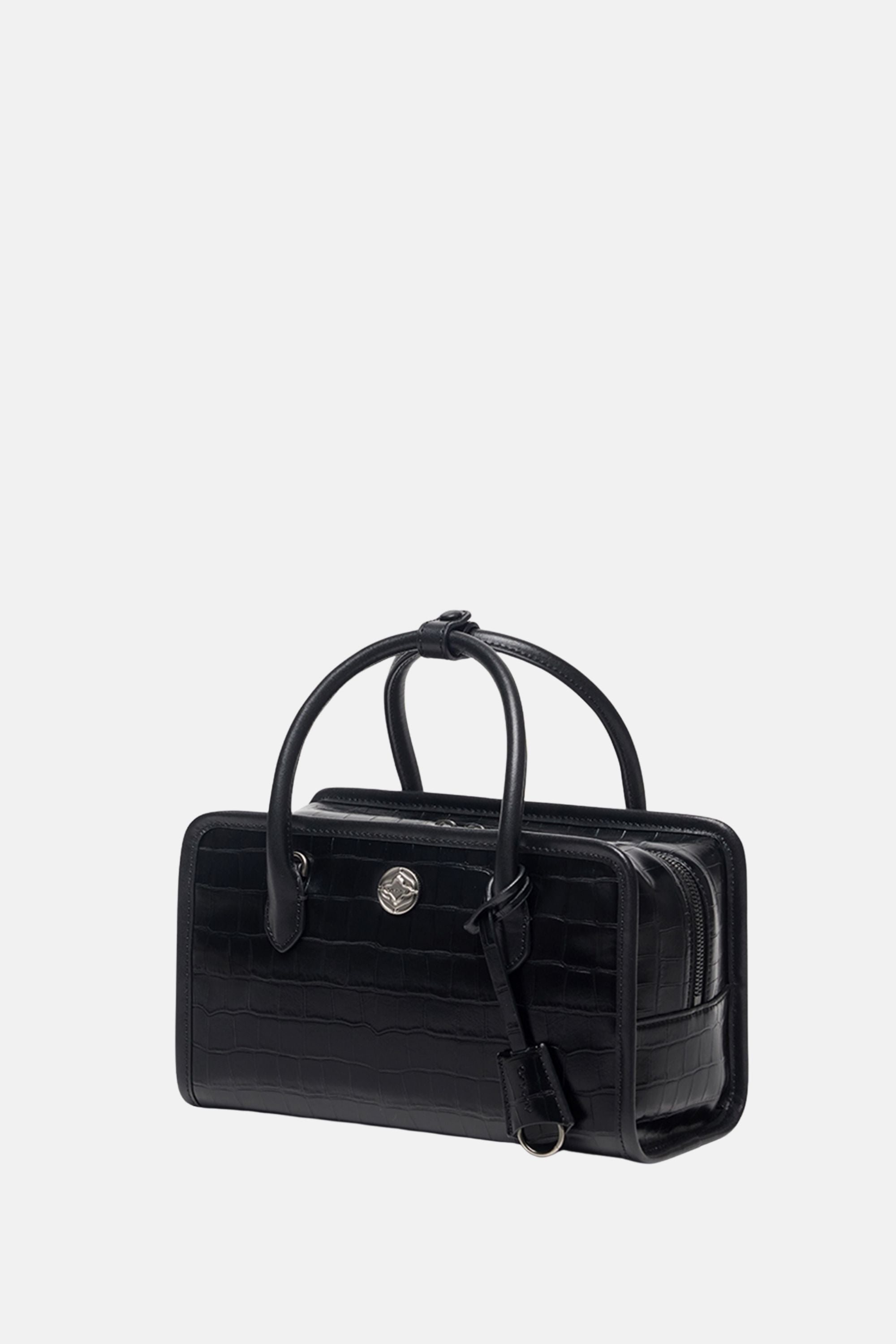 Oryany - Claude Croco Black Satchel Bag