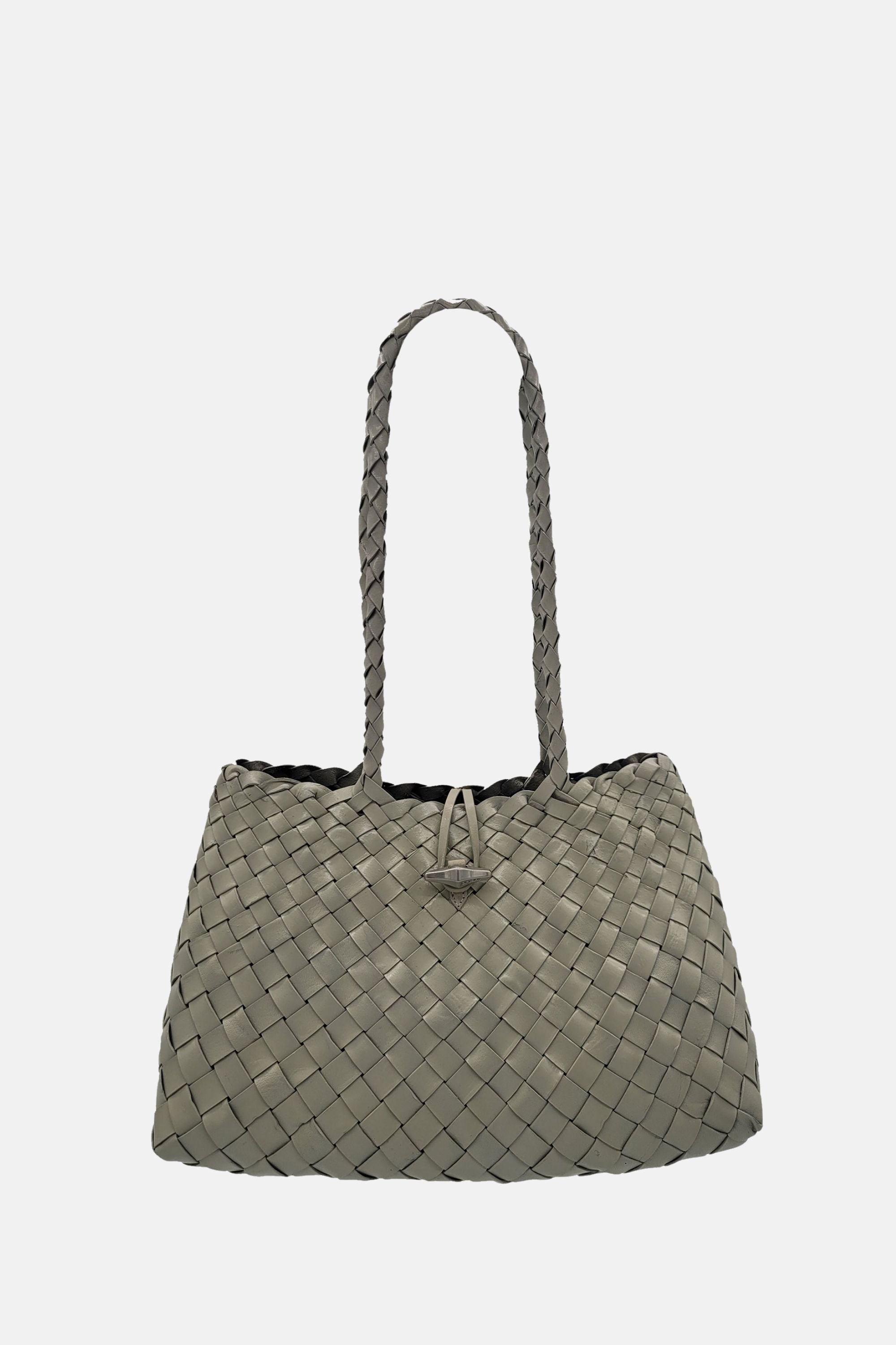 Oryany - Kayla Handwoven Leather Shoulder Bag – Medium Satchel - Sand Beach