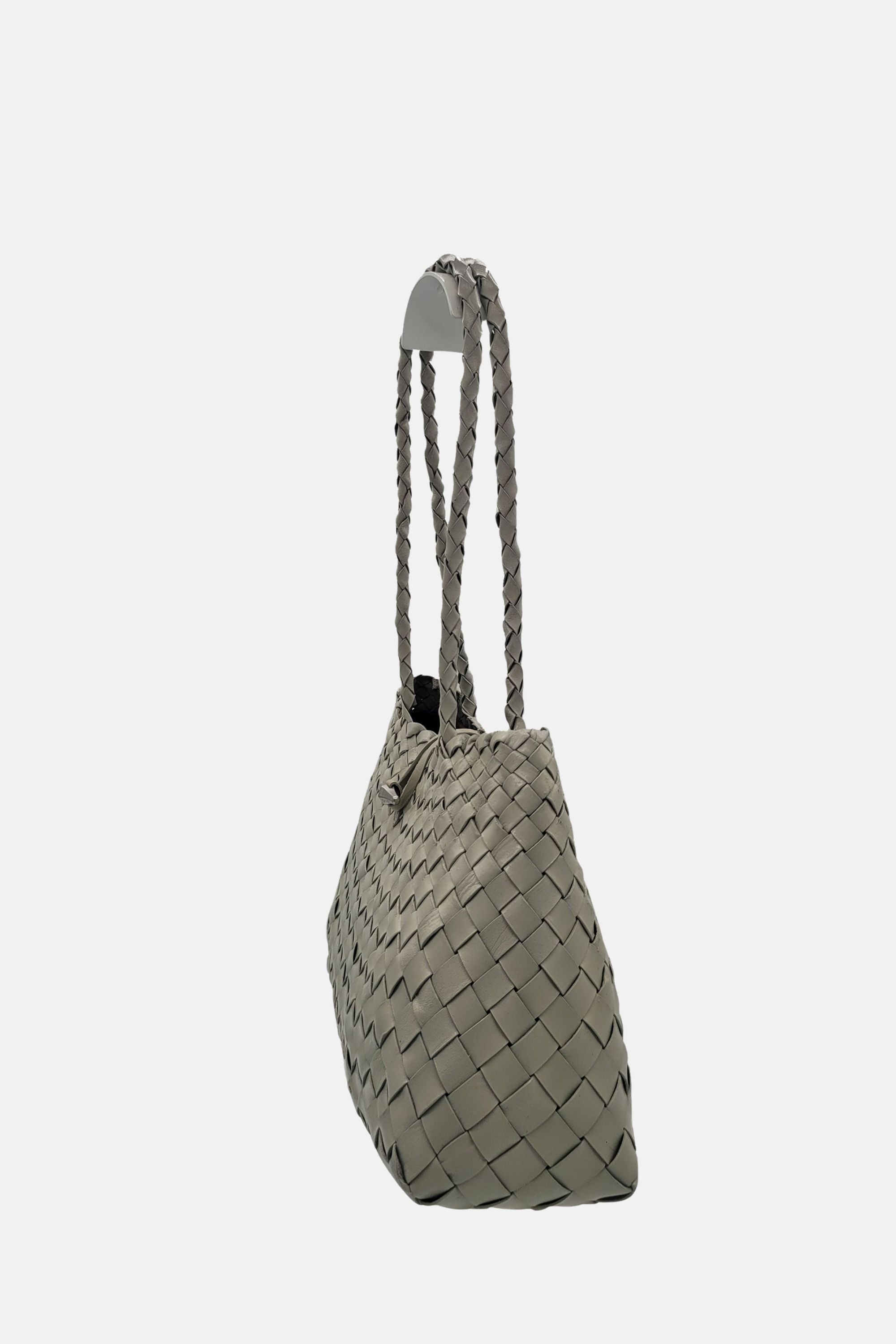 Oryany - Kayla Handwoven Leather Shoulder Bag – Medium Satchel - Sand Beach