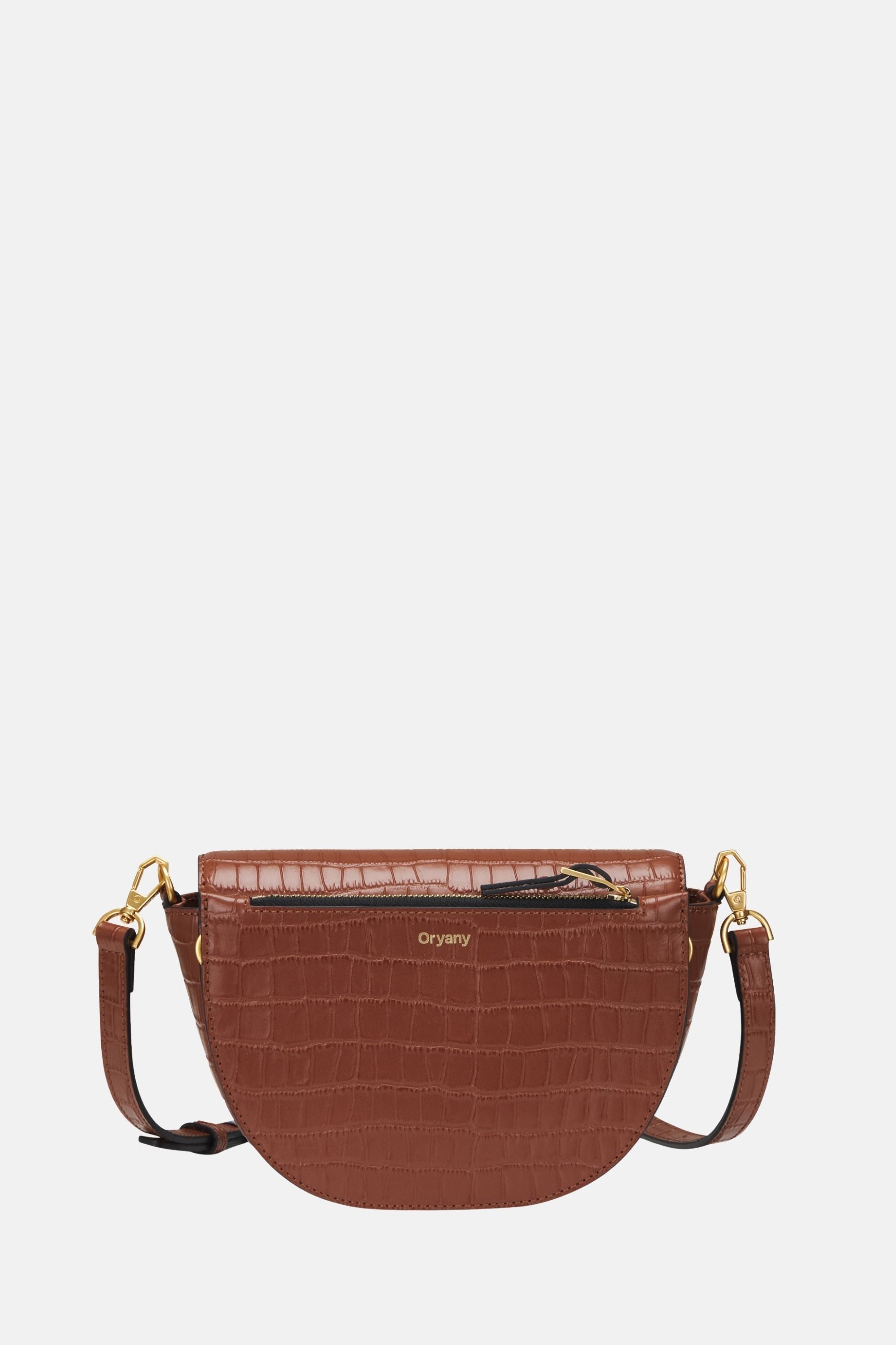 Oryany - Lottie Croco Saddle Crossbody - Small - Toffee Tan Leather