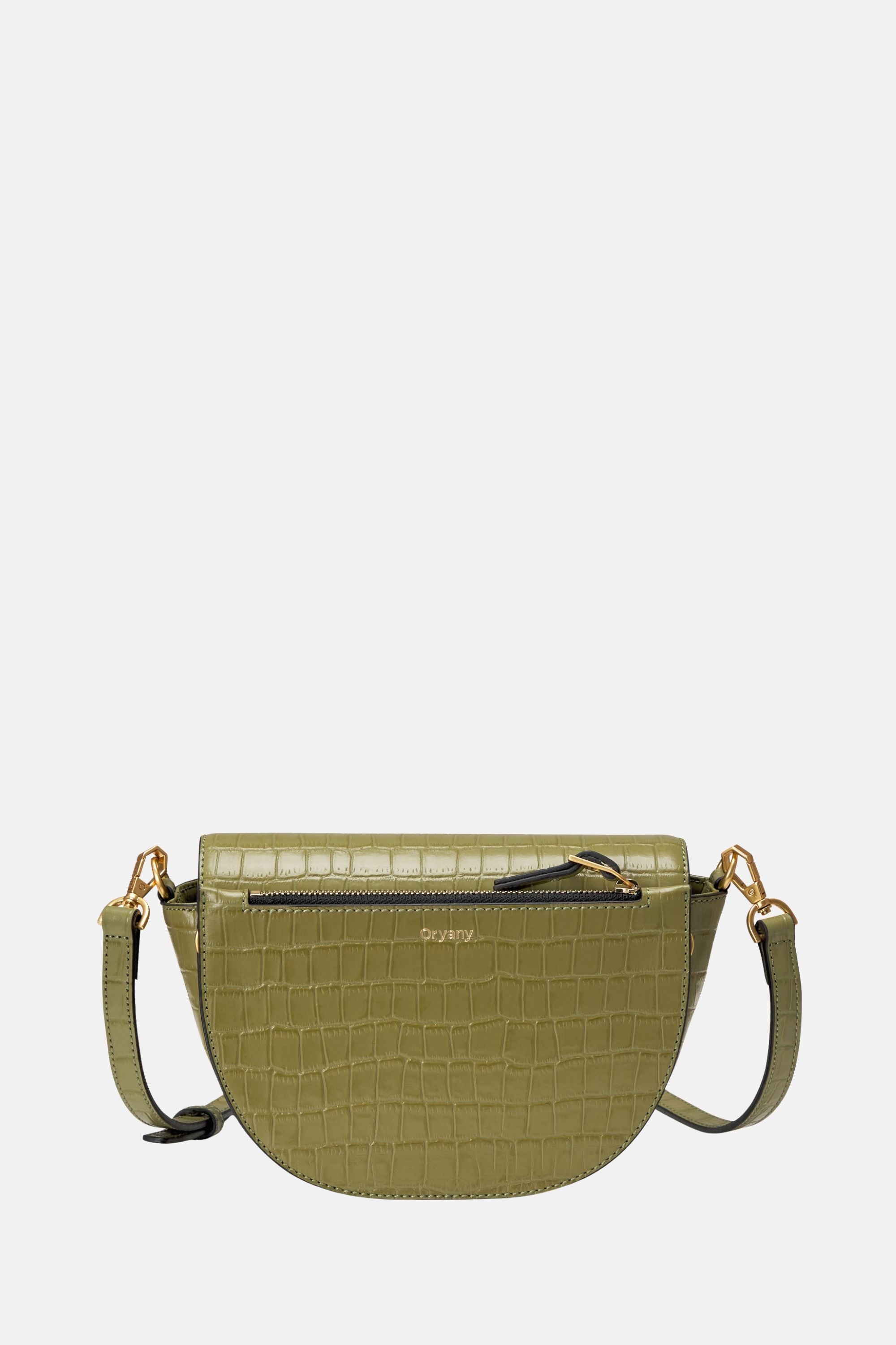 Oryany - Lottie Croco Saddle Crossbody - Small - Leaf Olive Leather