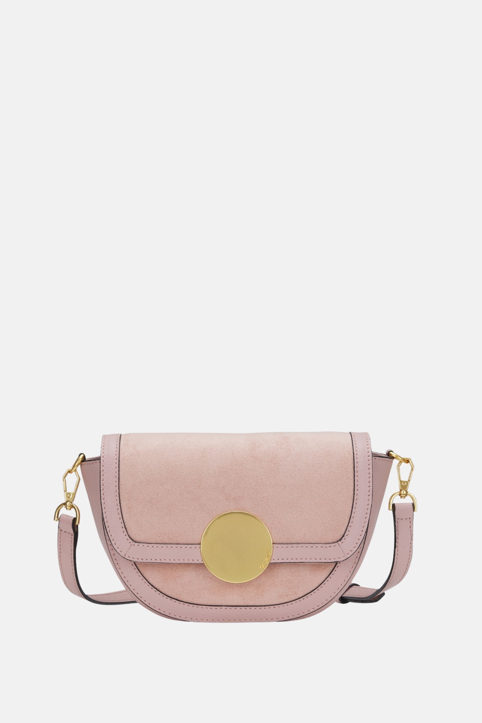 Oryany - Lottie Suede Saddle Crossbody – Small – Vintage Pink