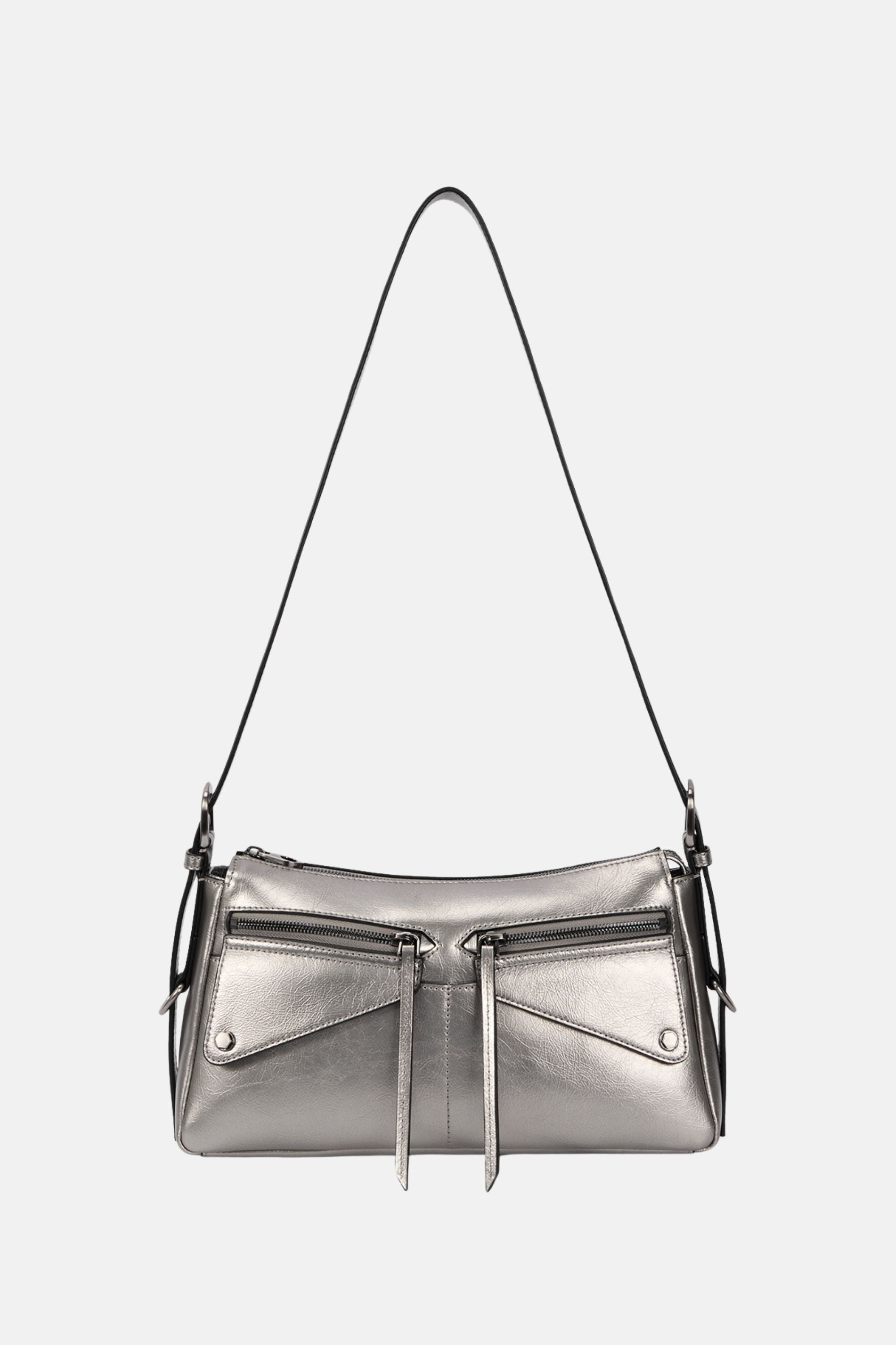 Oryany - Moto Shoulder Medium Should Bag Handbags - Pewter