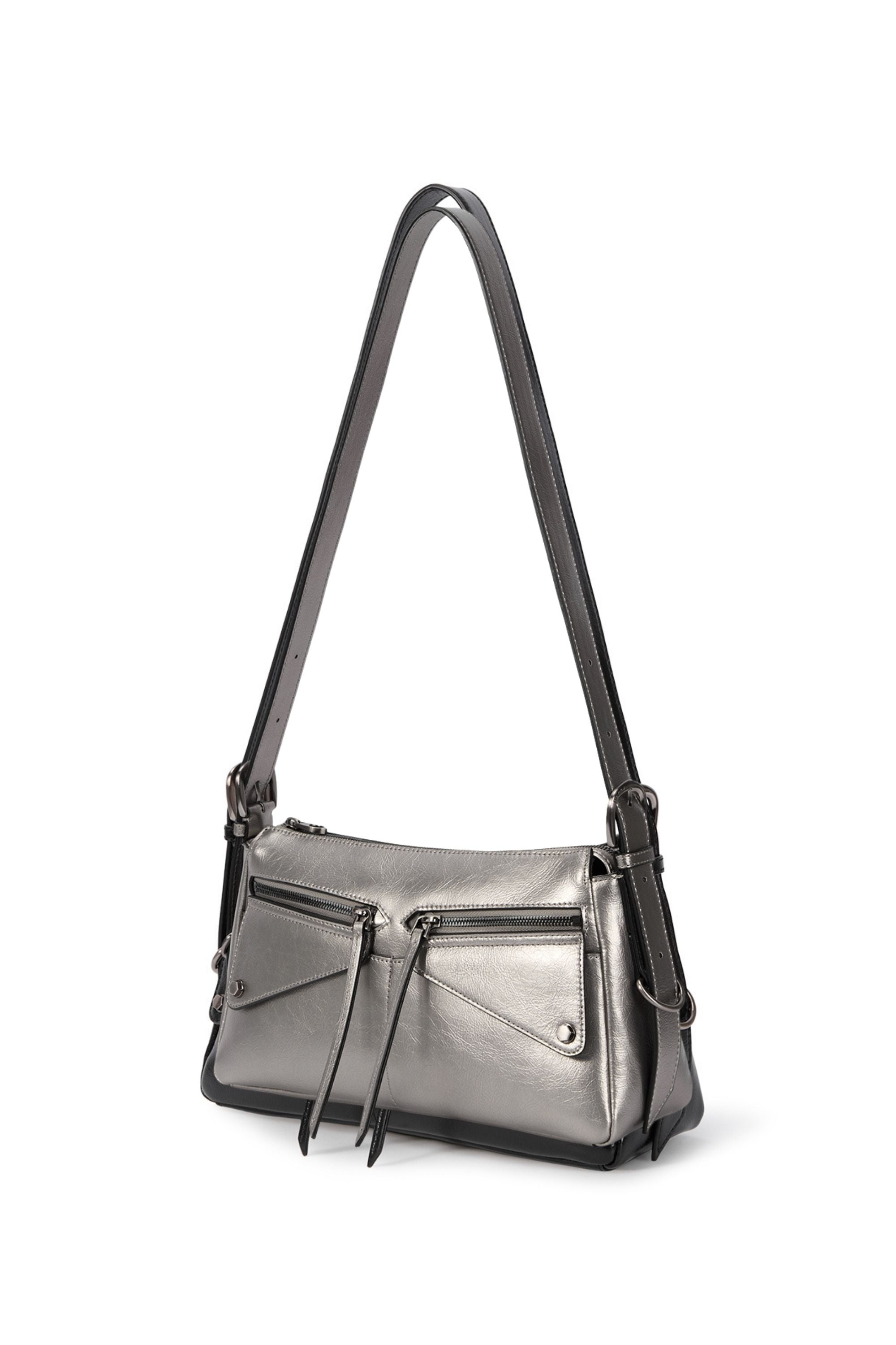 Oryany - Moto Shoulder Medium Should Bag Handbags - Pewter