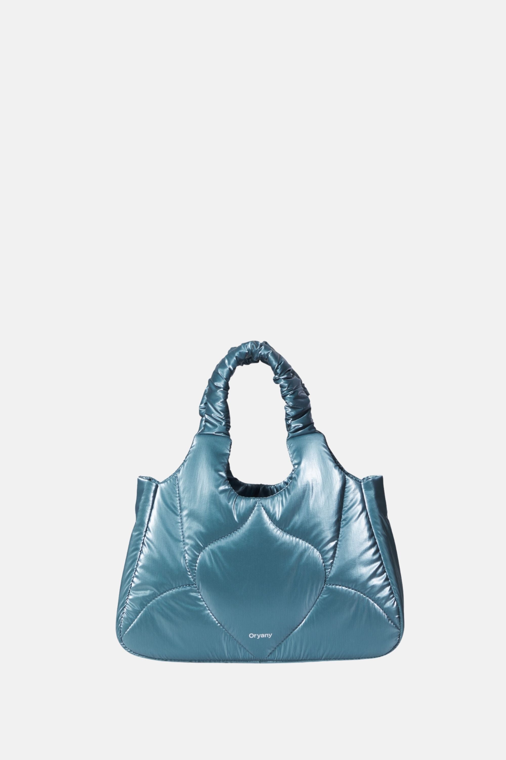 Oryany - Half Moroccan Padding Crossbody Medium Satchel Handbags - Blue Silver