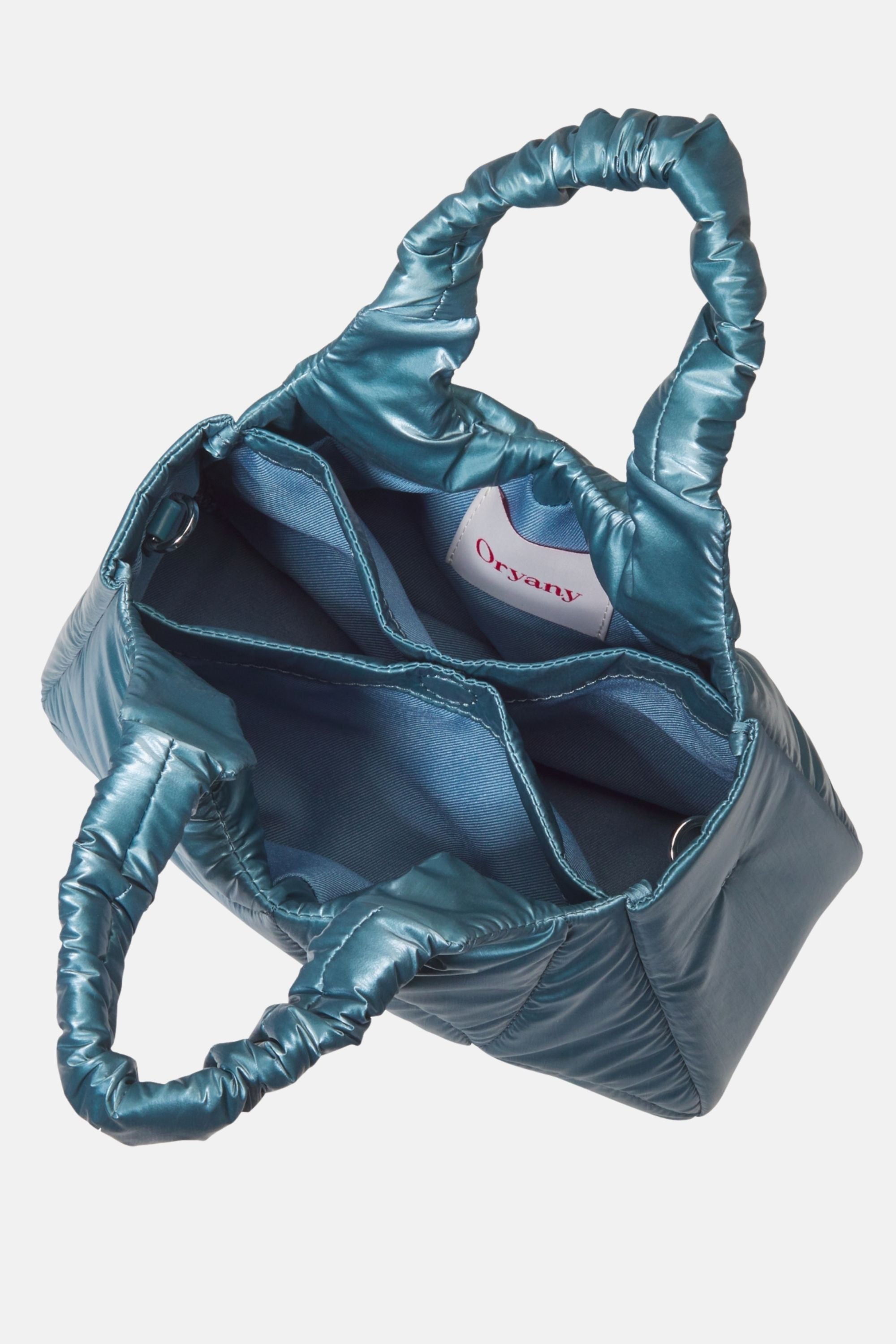 Oryany - Half Moroccan Padding Crossbody Medium Satchel Handbags - Blue Silver