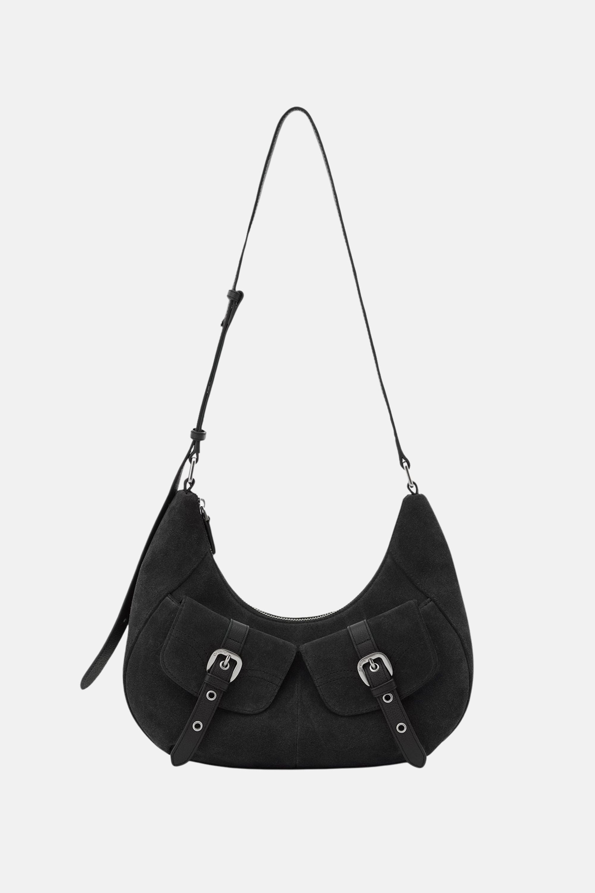 Oryany - Rodeo Shoulder - Medium Shoulder Bag - Dark Blue Suede