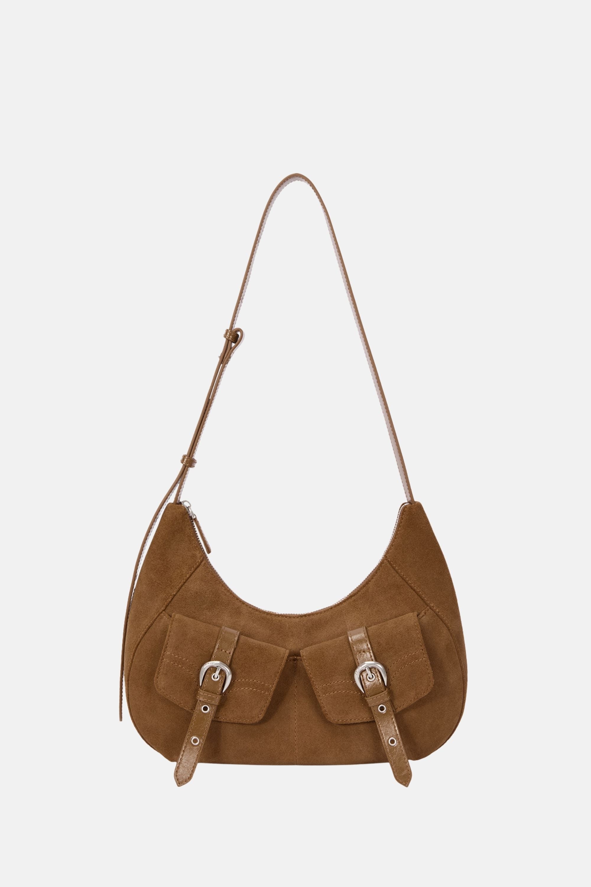 Oryany - Rodeo Shoulder - Medium Shoulder Bag - Camel Brown Suede