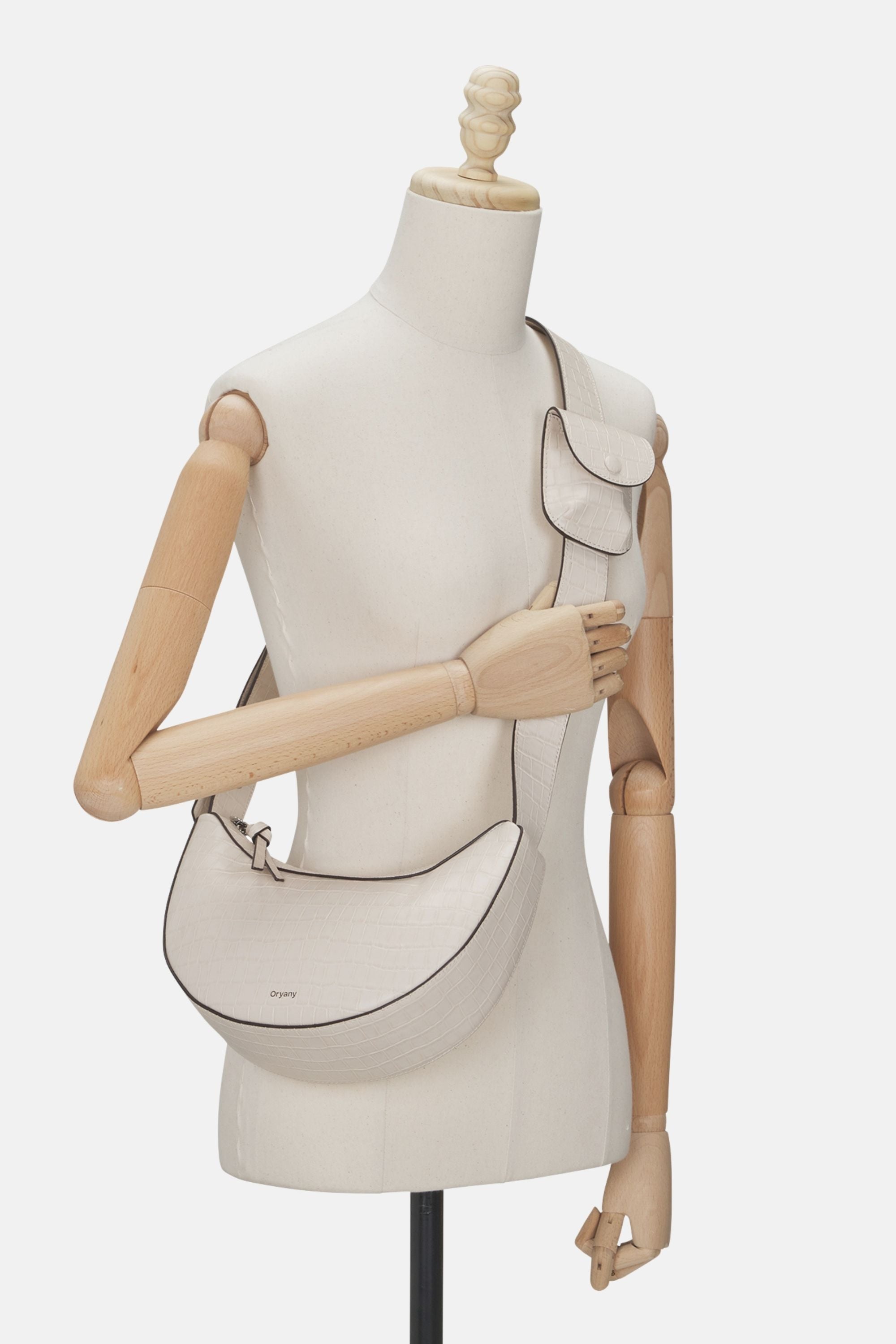 Oryany - Rookie Croco Crossbody Medium Handbags - Cream