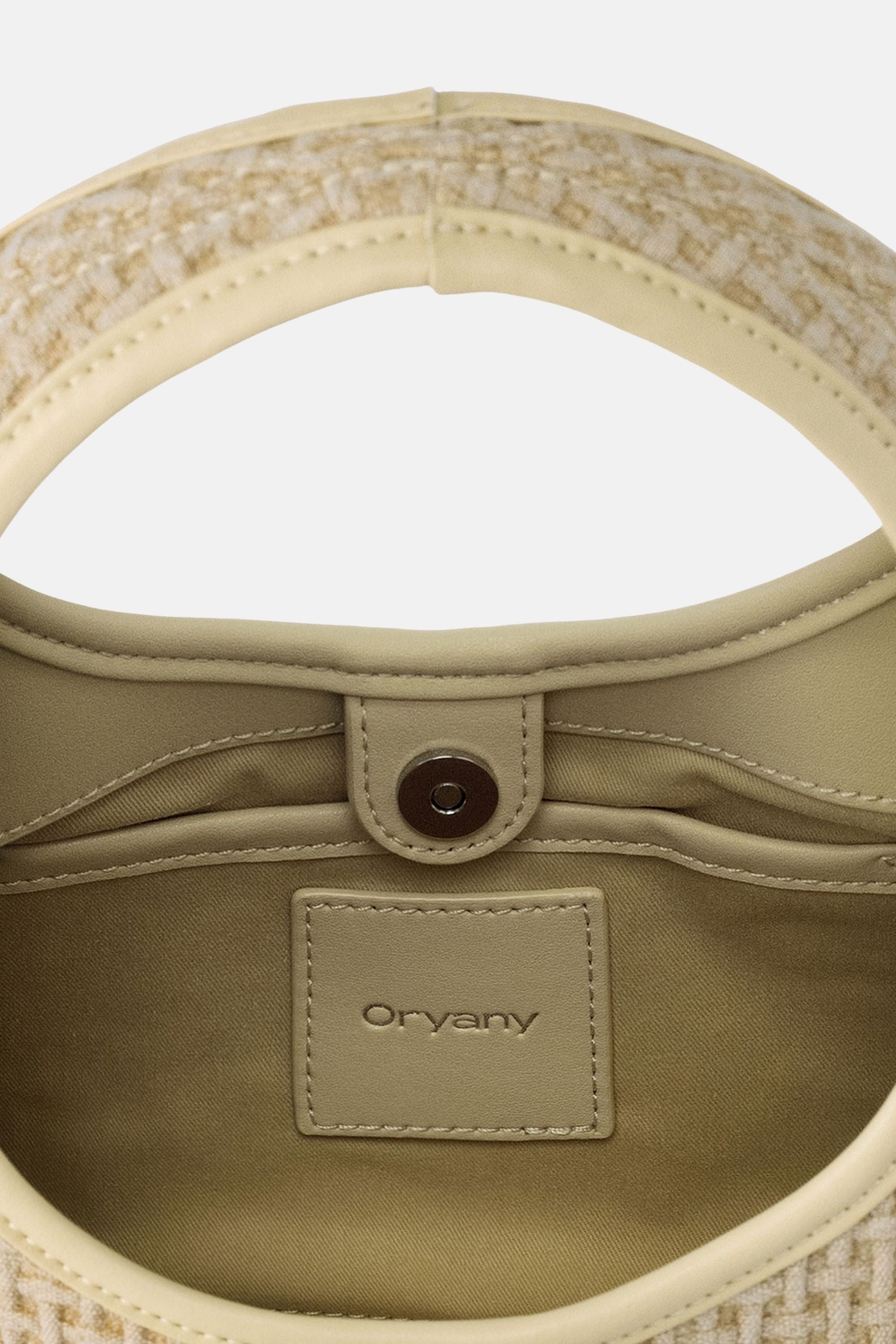 Oryany - Waffle Canvas Small Satchel – Top Handle Crossbody - Cantaloupe