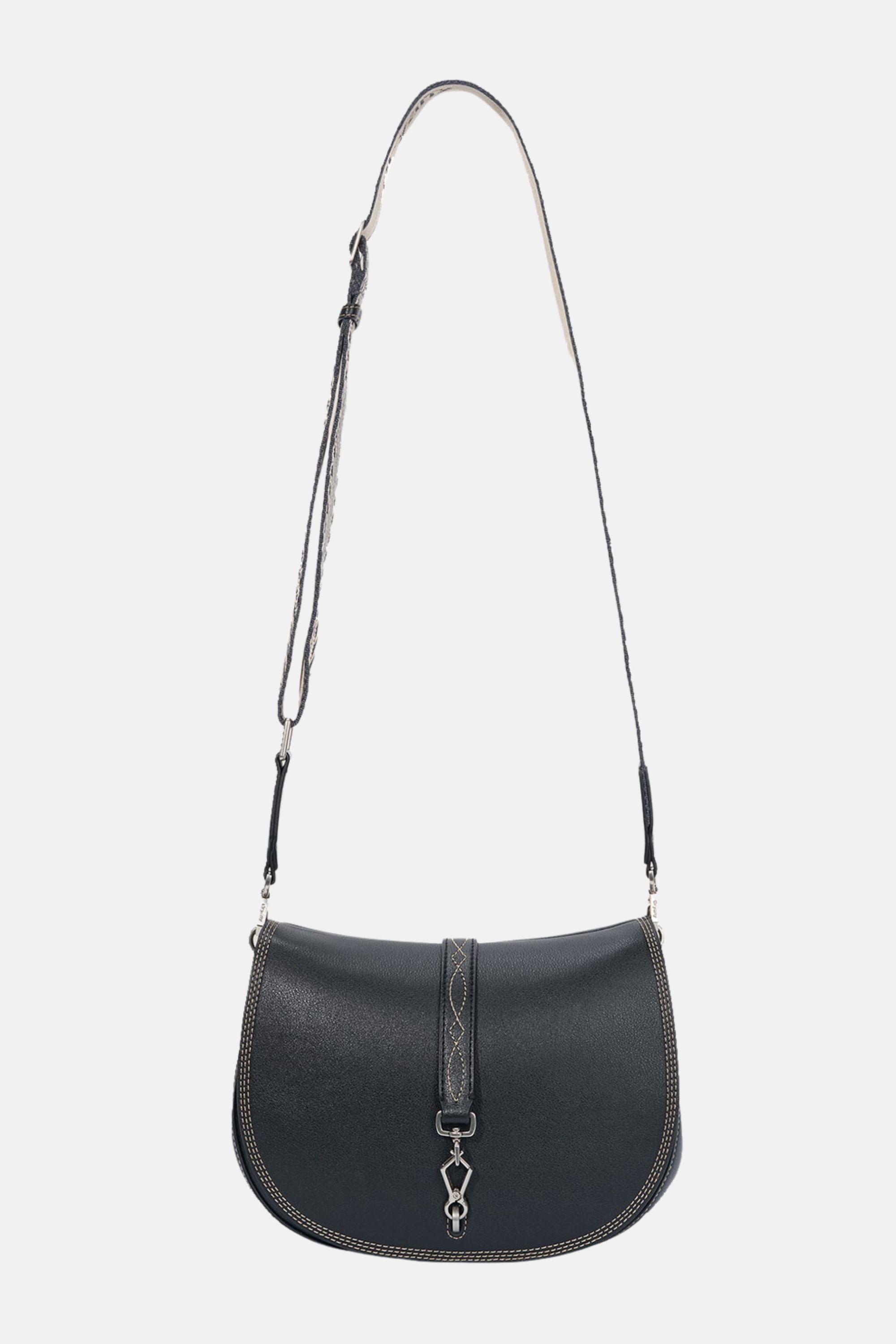 Oryany - Western Stitch Saddle Bag - Black Leather