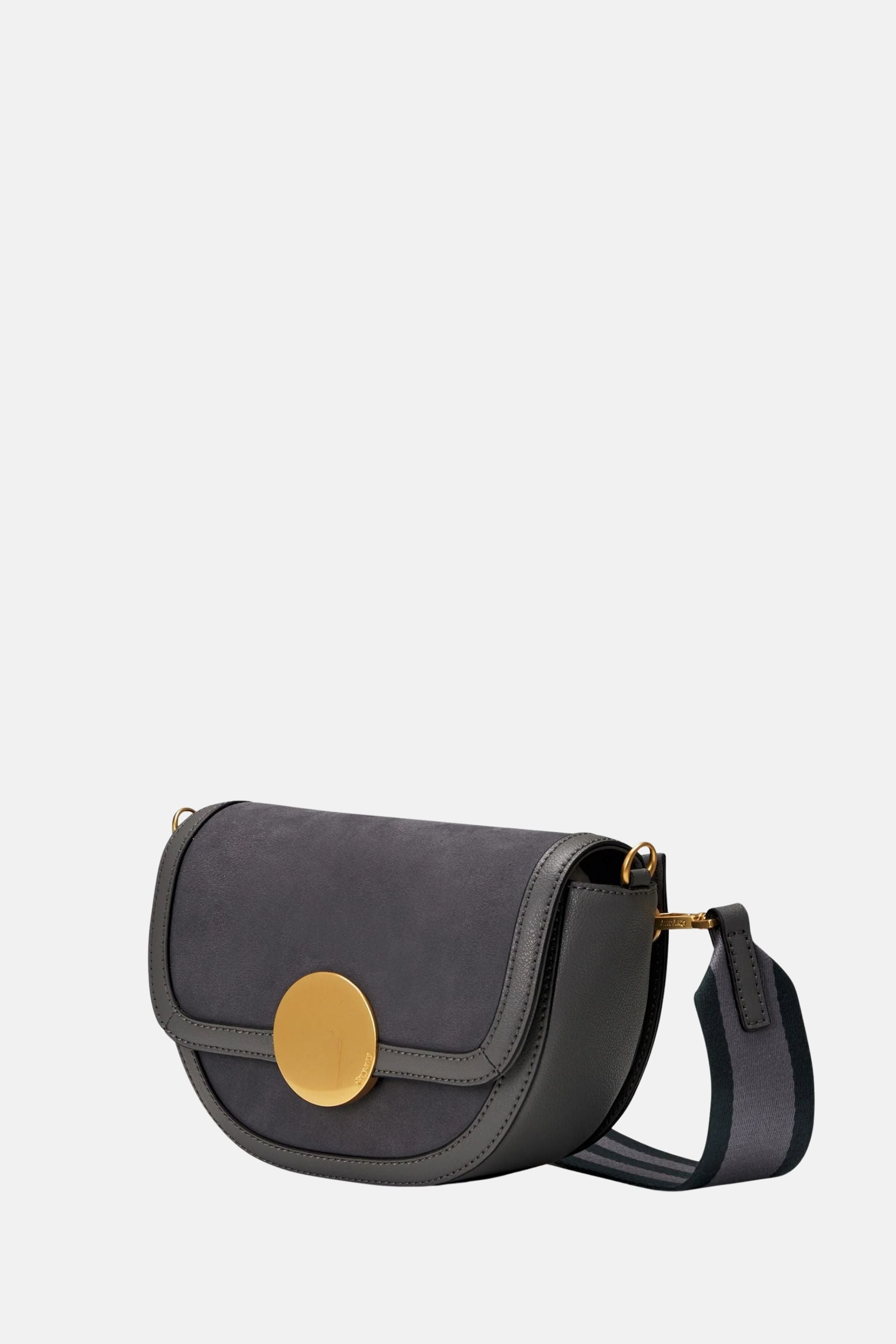 Oryany - Lottie Suede Saddle Crossbody – Small – Cool Grey
