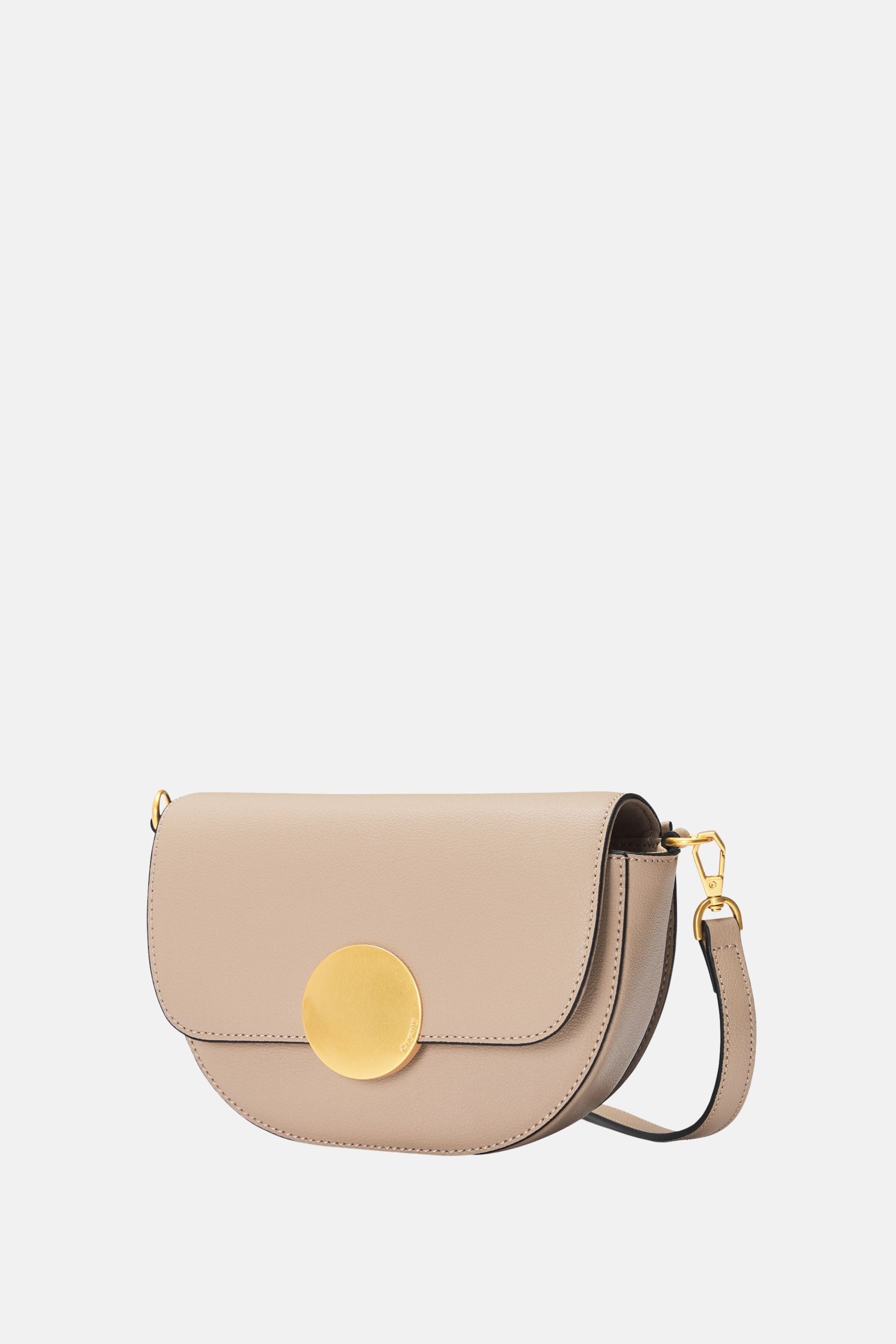 Oryany - Lottie Saddle Crossbody Small Handbags - Taupe Leather