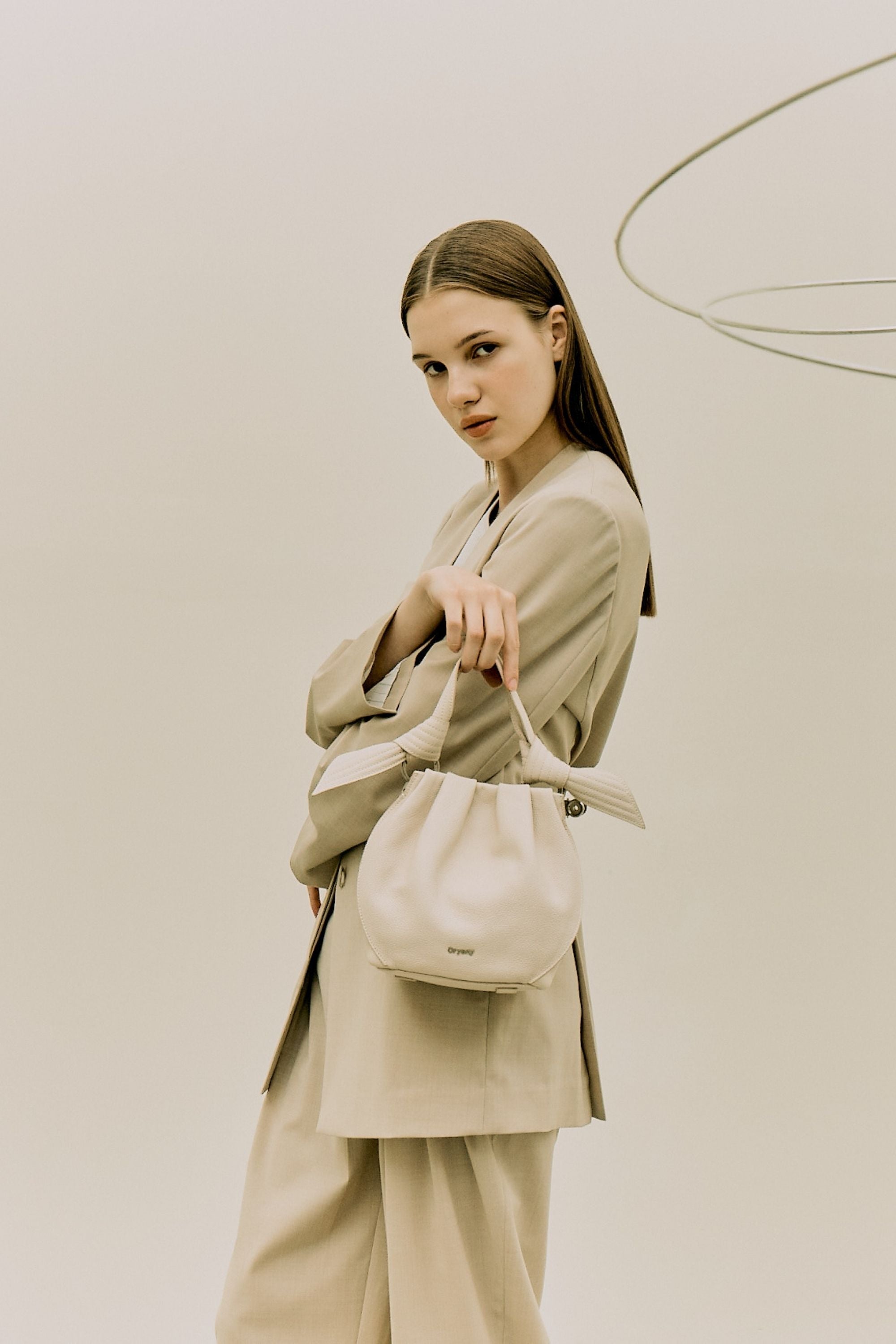 Oryany Cream Selena Bucket Bag